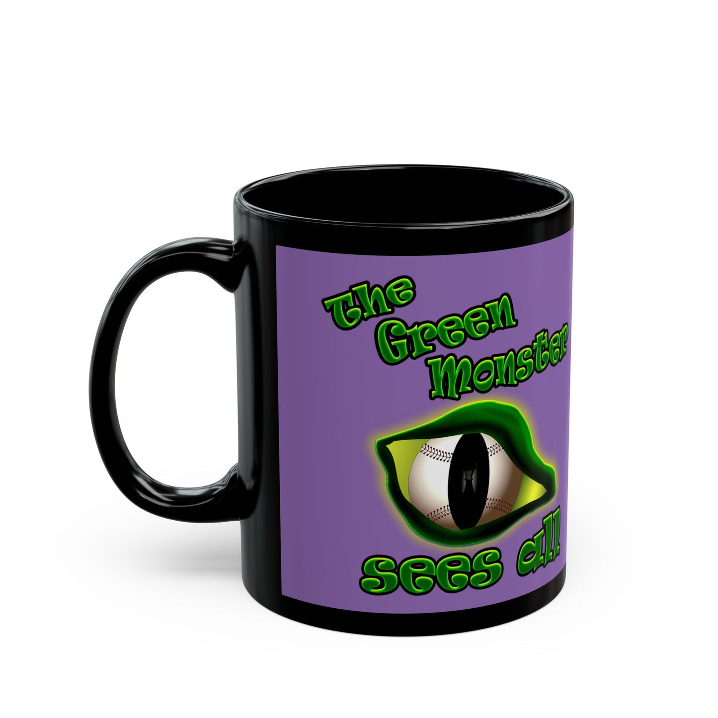 green monster - Black Mug (light purple)