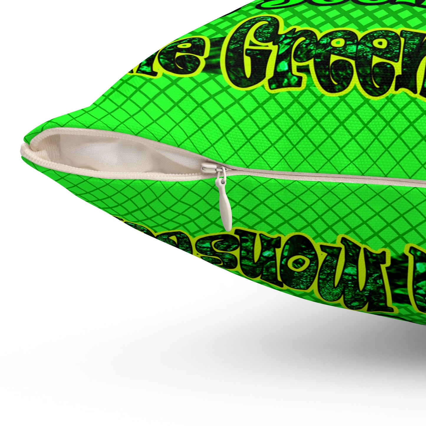 christmas spirits of boston - Spun Polyester Square Pillow - (logo green)
