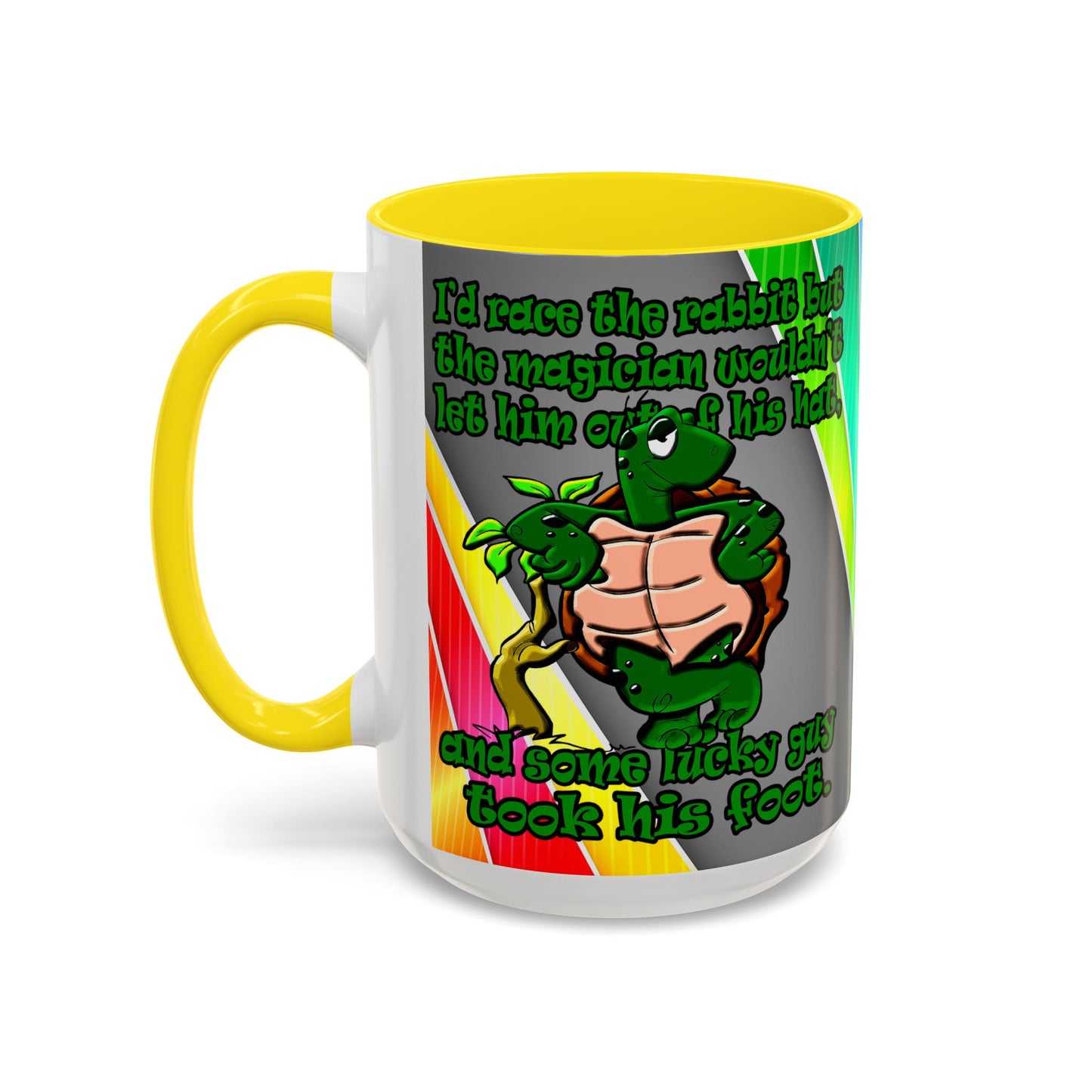 turtle race - Accent Mug (rainbow split)