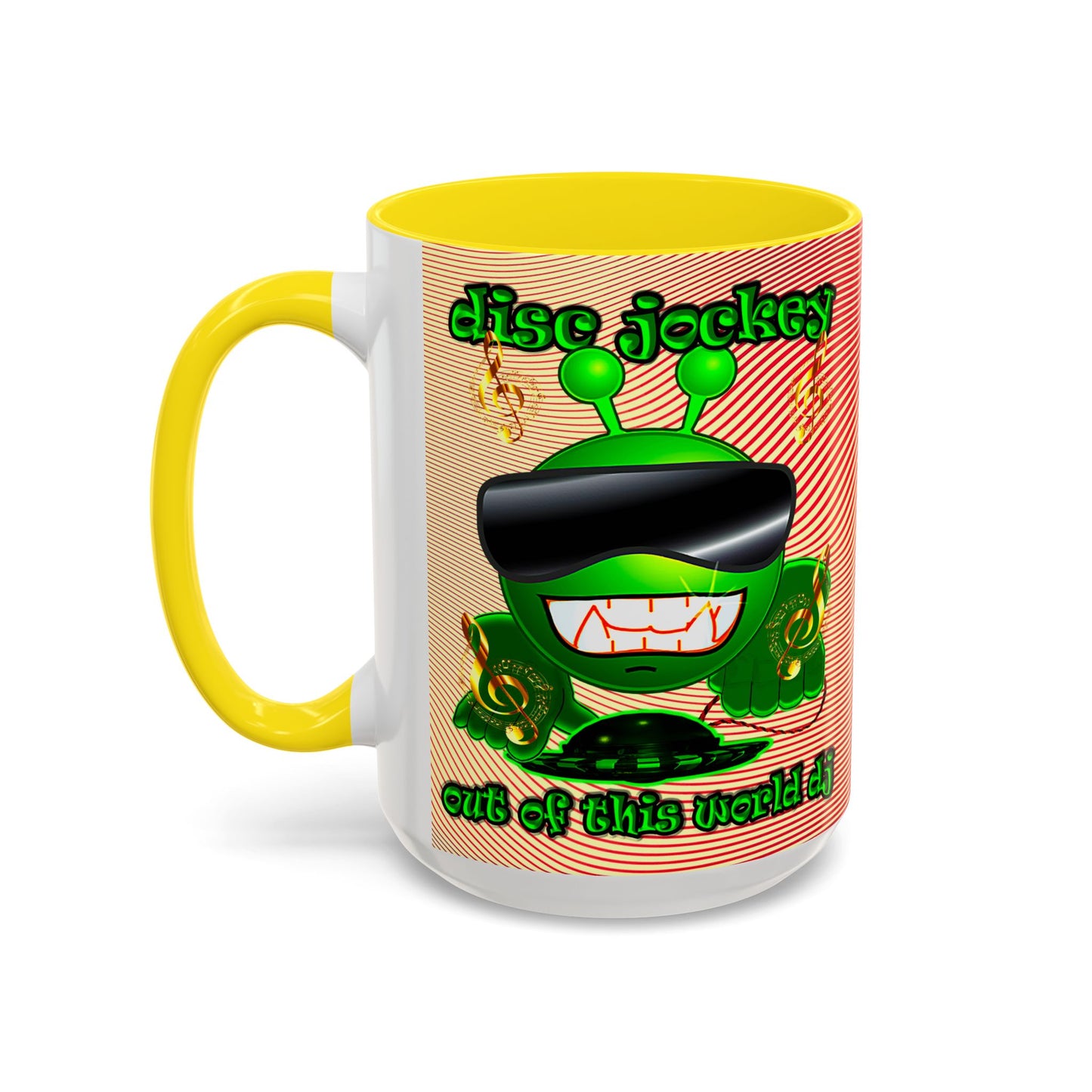 disc jockey - Accent Mug (yellow-orange wave)