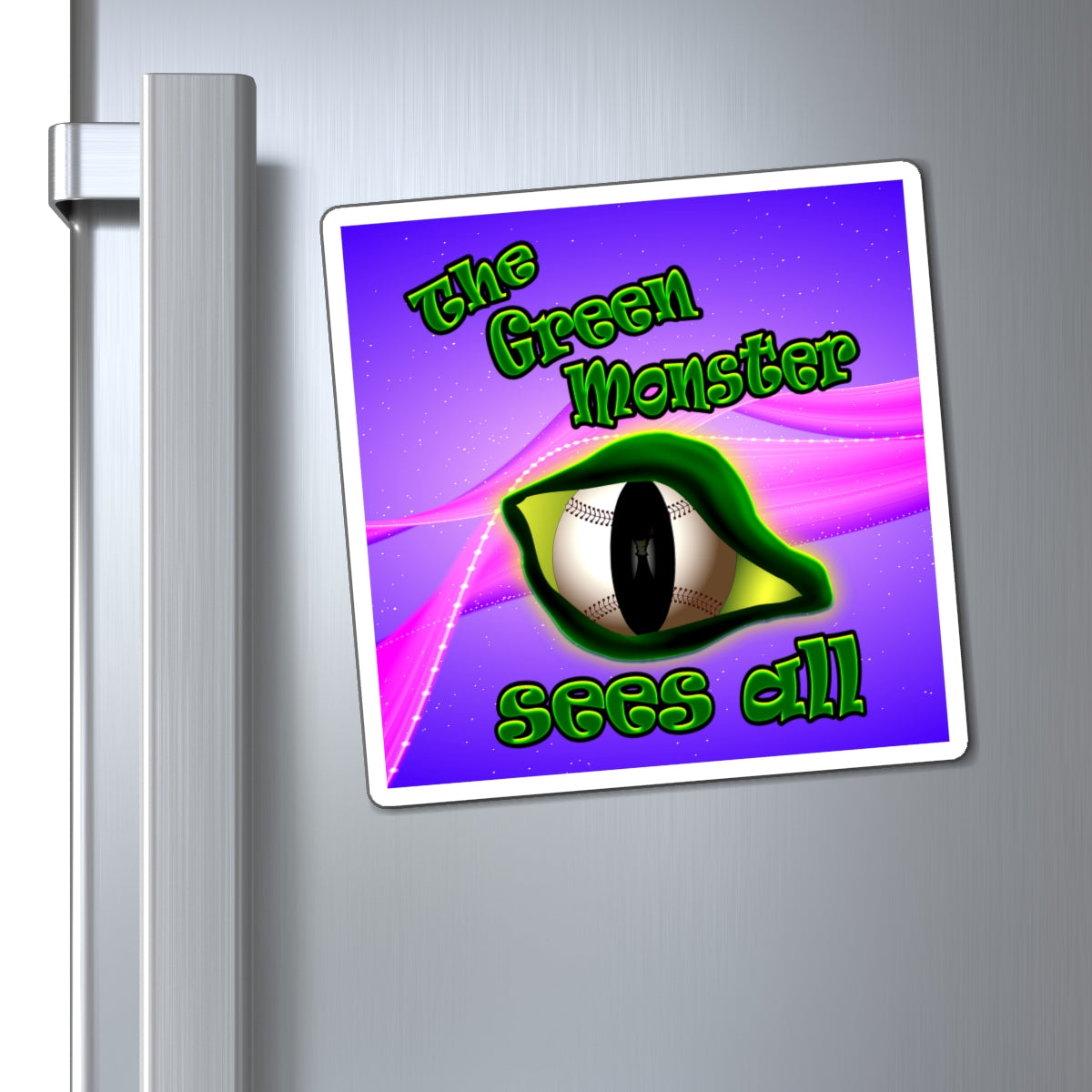 green monster - Magnets - (purple-pink wave)