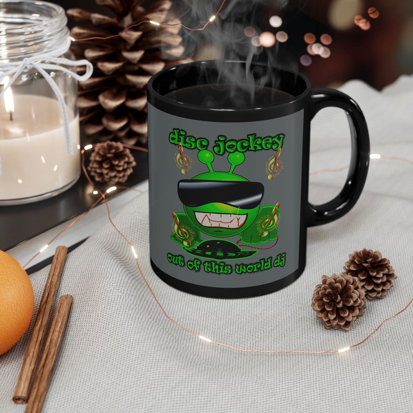 disc jockey - Black Mug (dark grey)