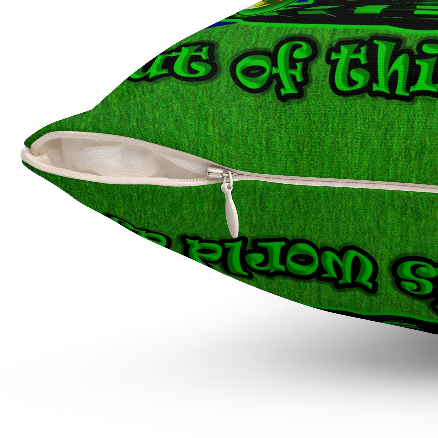 disc jockey - Spun Polyester Square Pillow - ('snoops' background)