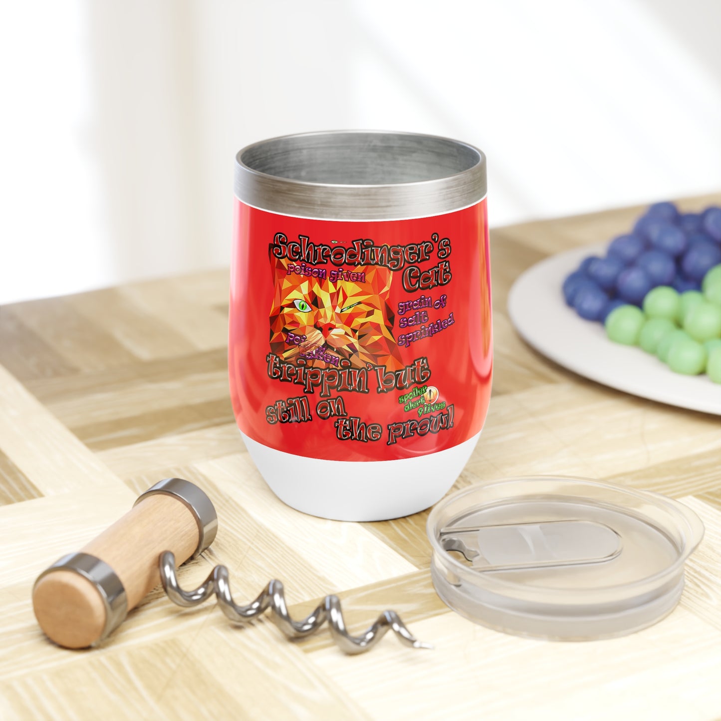 schrodinger's cat - Chill Wine Tumbler (red)