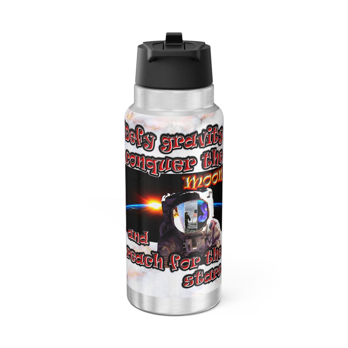 defy conquer reach - Gator Tumbler, 32oz (white marble)