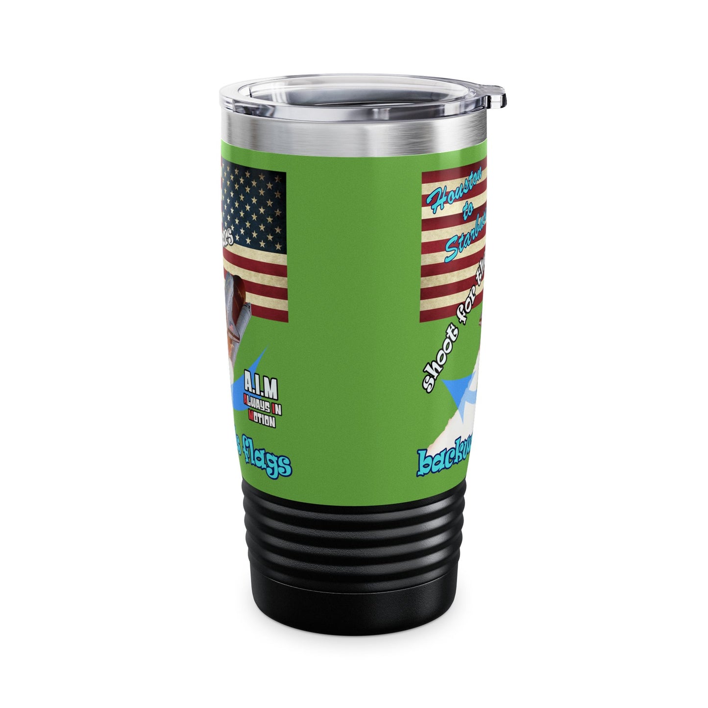 shoot for the stars - Ringneck Tumbler, 20oz (green)