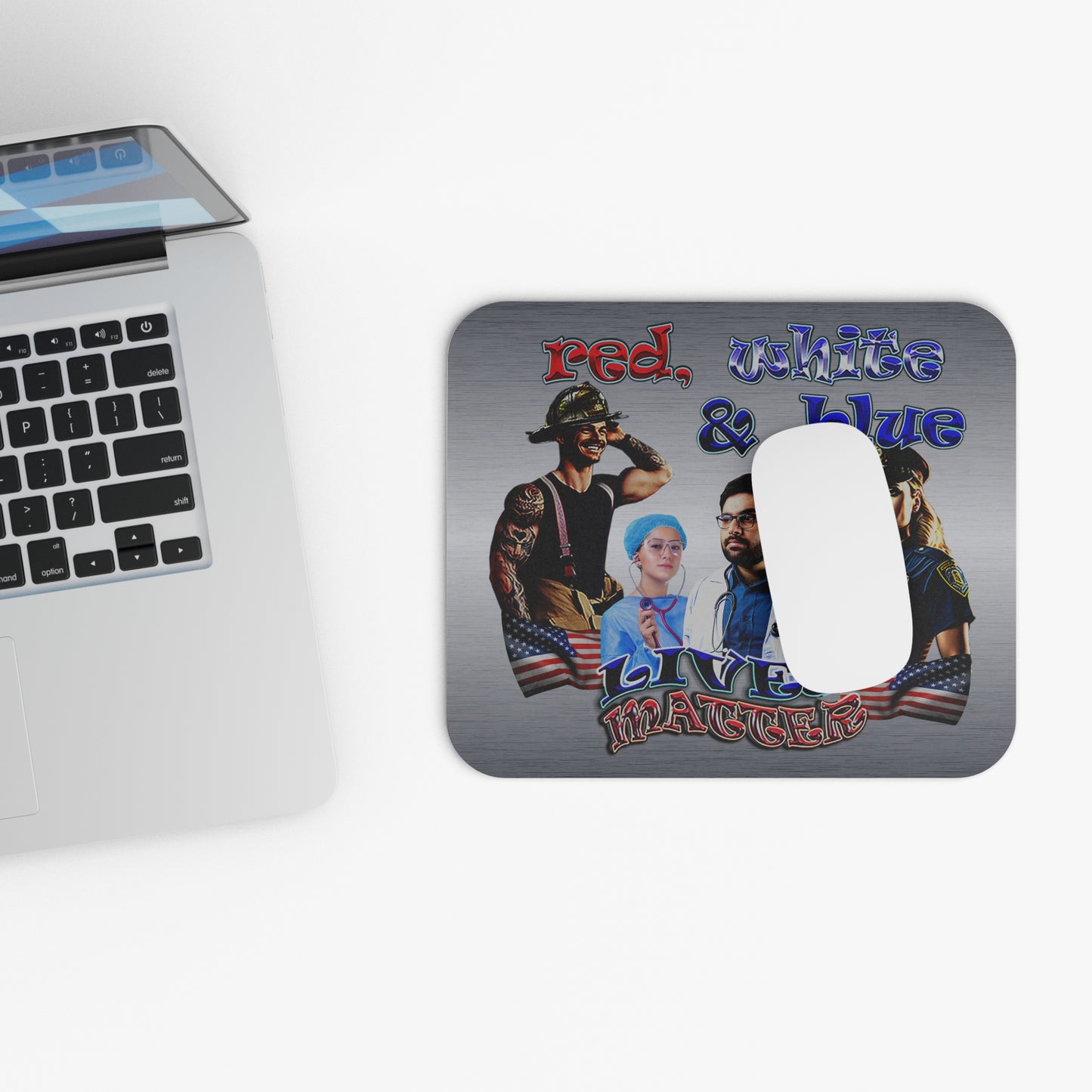 rw&b lives matter - Mouse Pad (Rectangle) (brushed nickel)