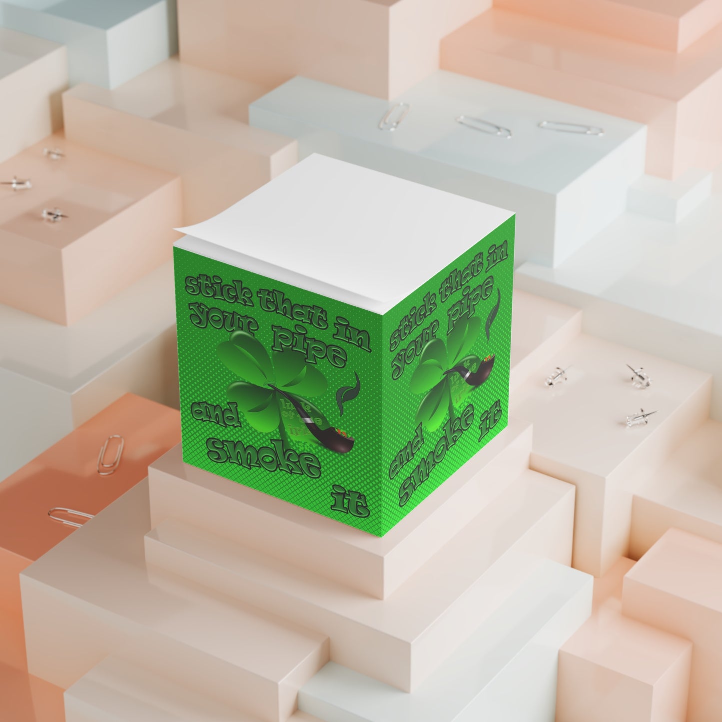 stick that in your pipe and smoke it - note cube (logo green)