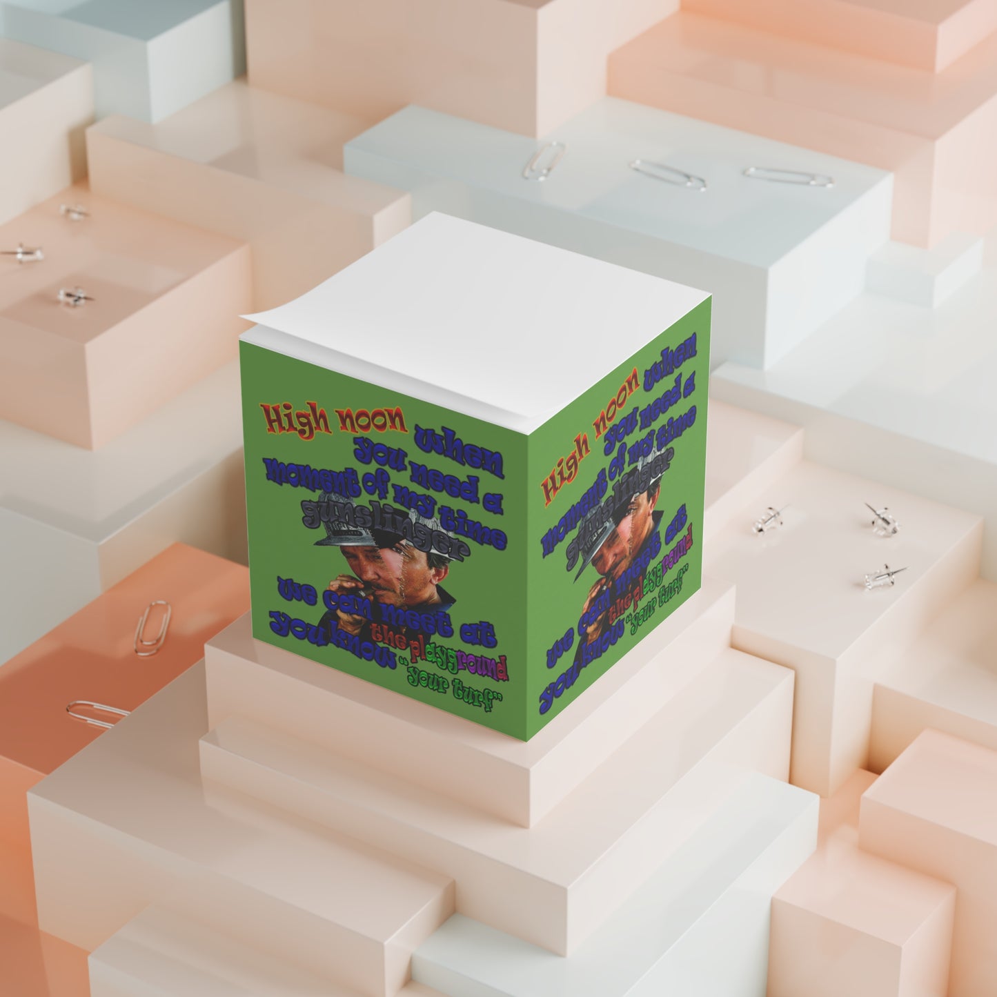 high noon - note cube (green)