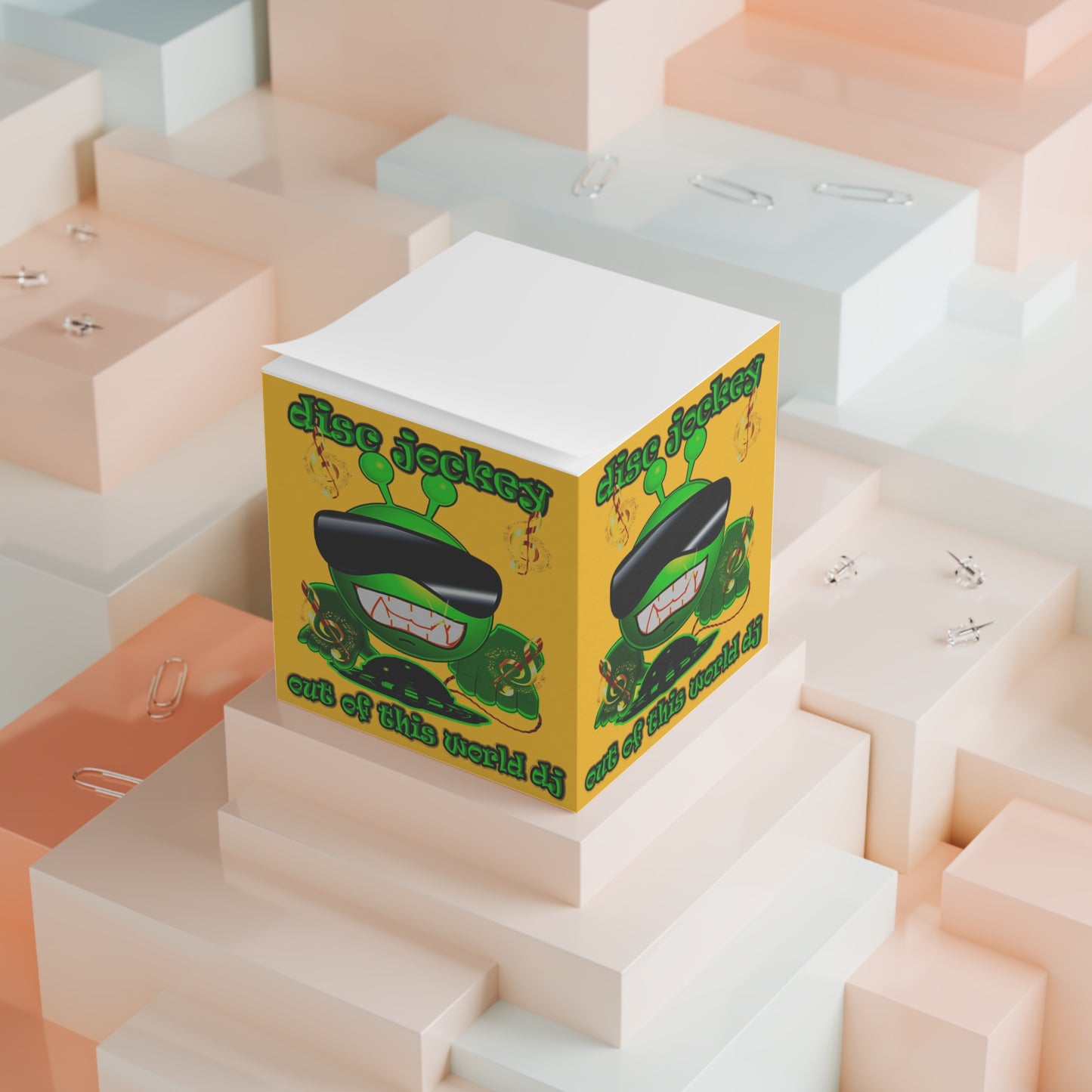 disc jockey - note cube (yellow)