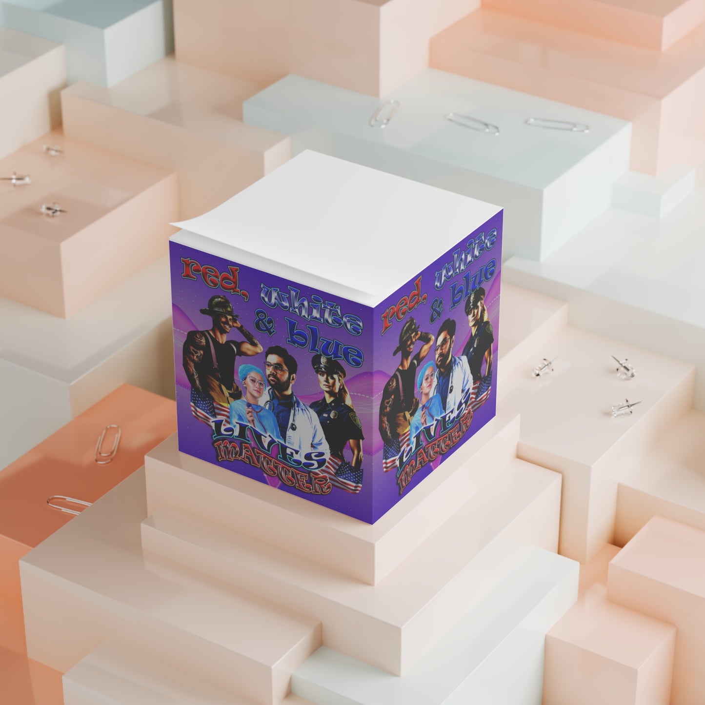 rw&b lives matter - note cube (purple-pink wave)