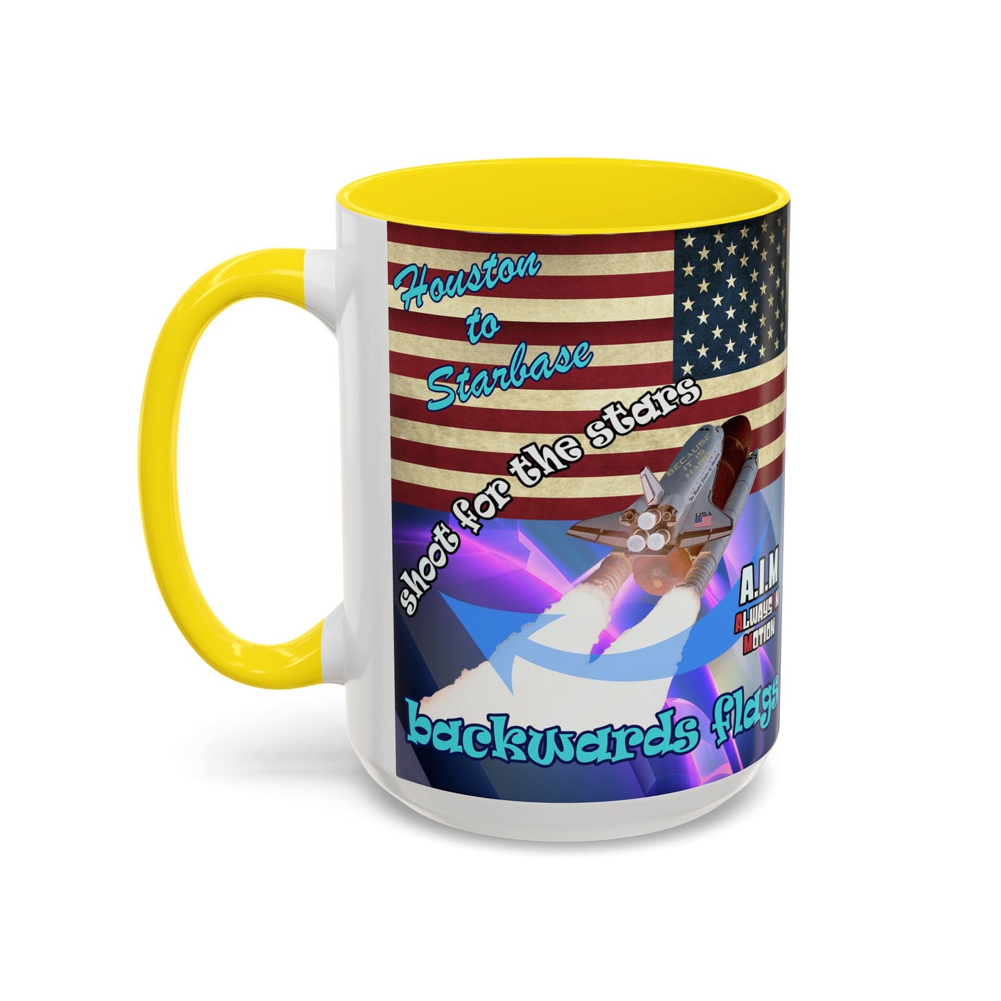 shoot for the stars - Accent Mug (grey-pink wave)