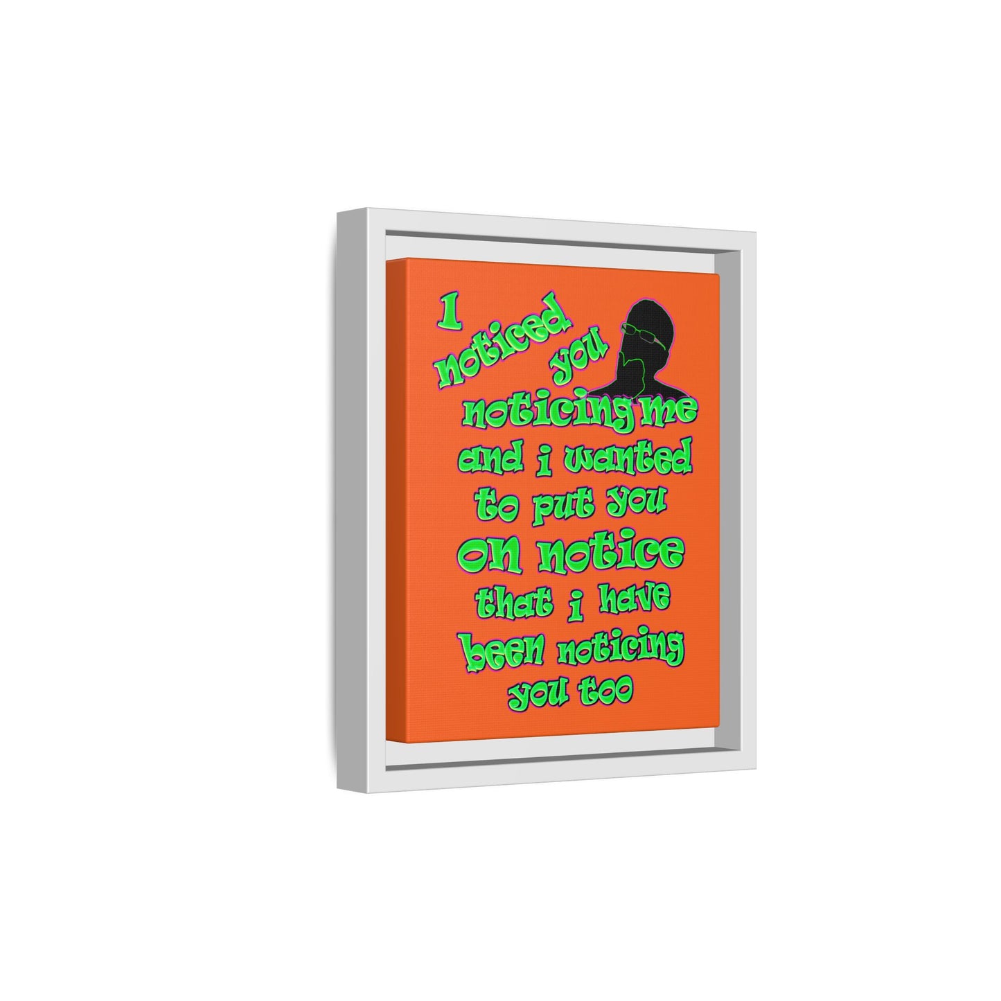 noticed you noticing - framed canvas art (orange)