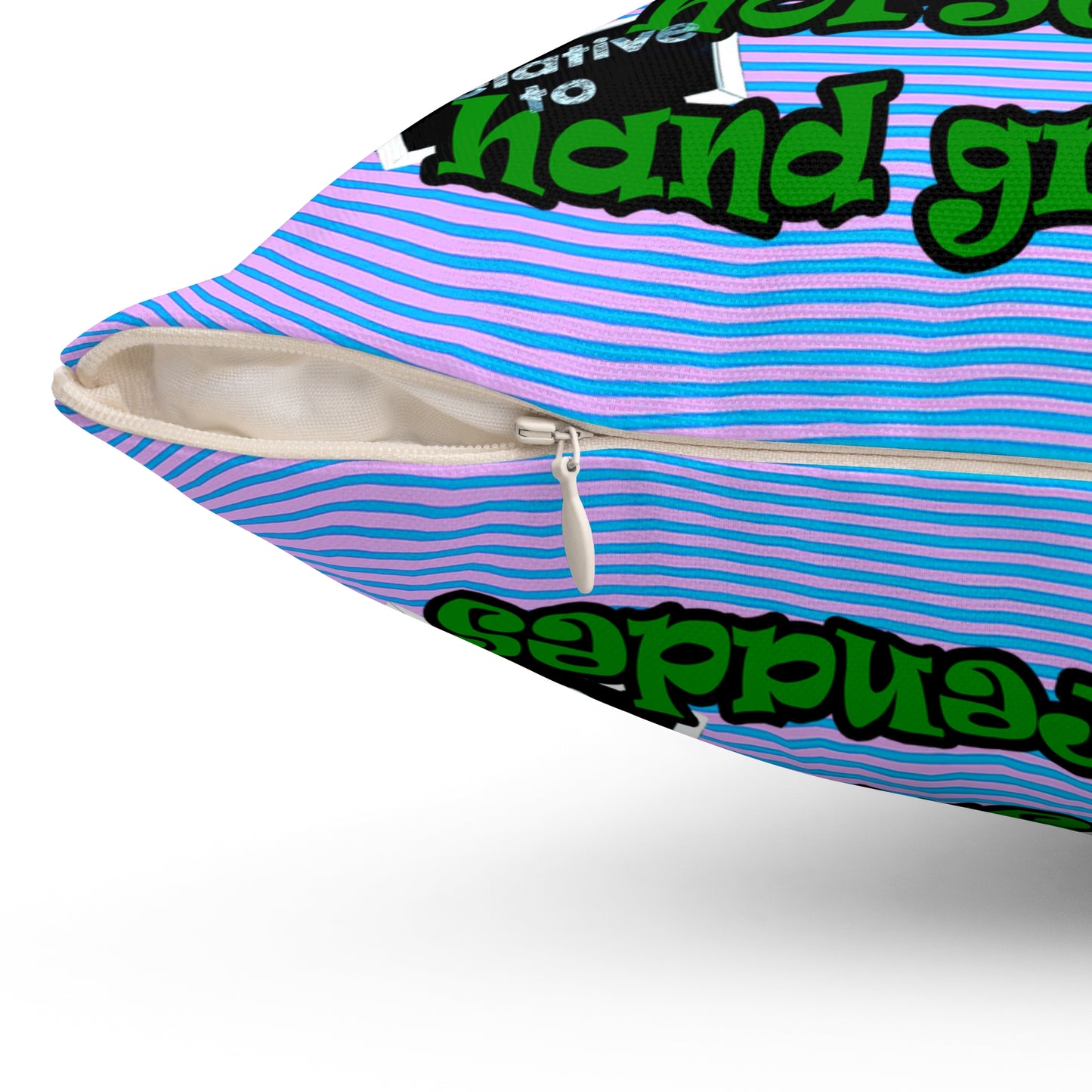 my luck - Spun Polyester Square Pillow - (light blue-purple wave)