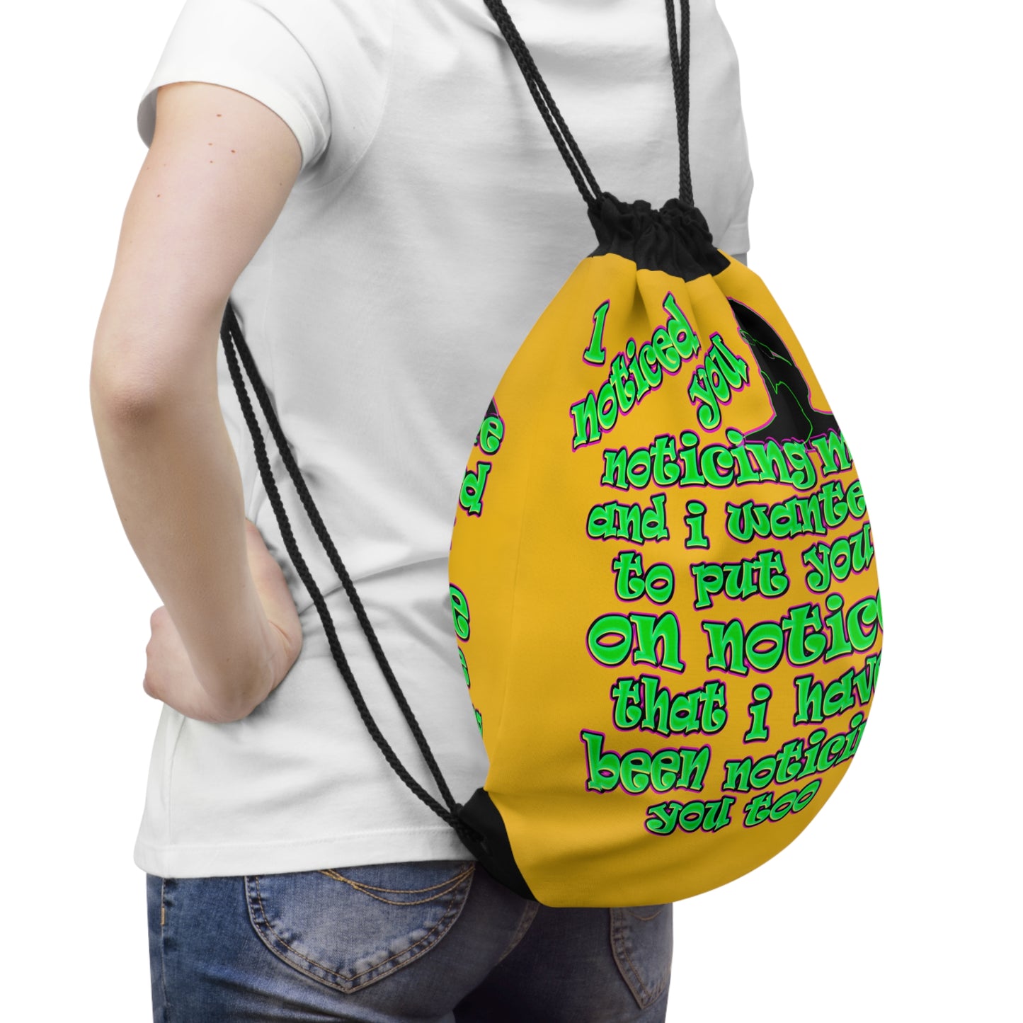 noticed you noticing - Drawstring Bag (yellow)