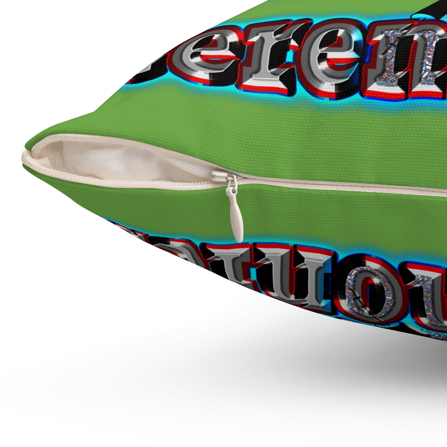 em cee squared - Spun Polyester Square Pillow - (green)