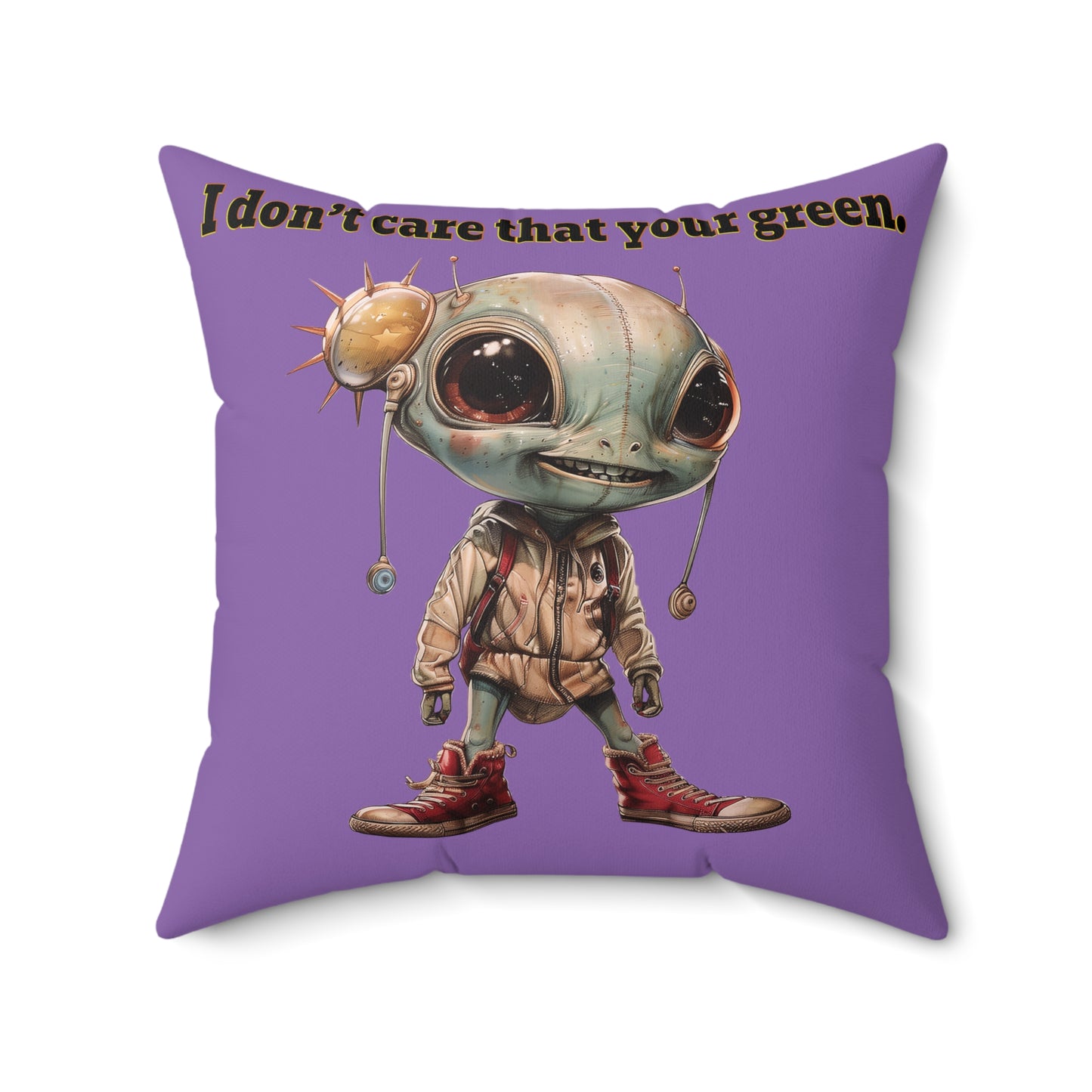 I don't care that your grey - Faux Suede Square Pillow - (light purple)