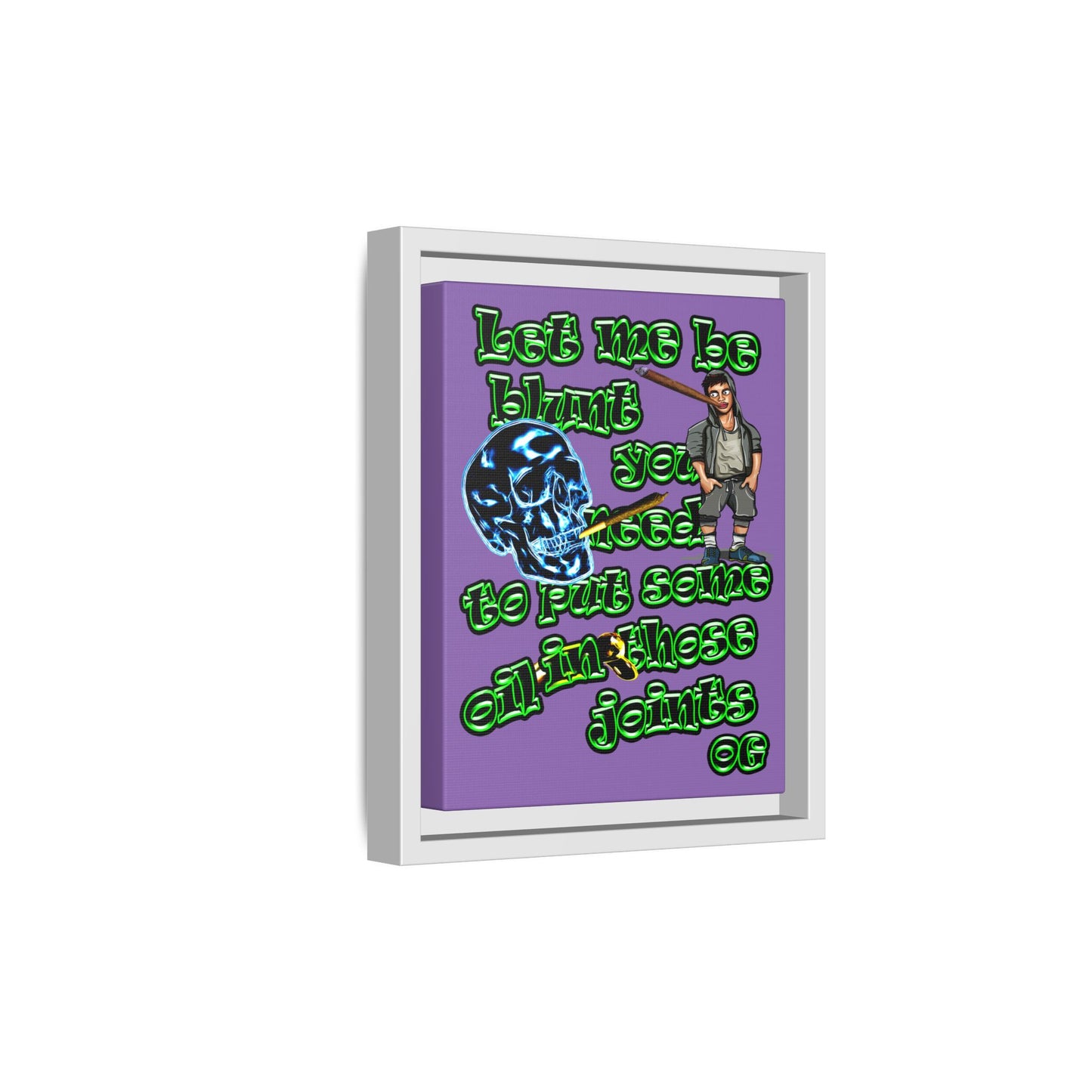 og - framed canvas art (light purple)