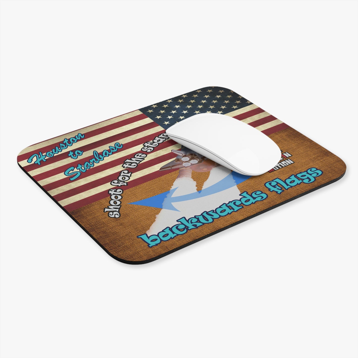 shoot for the stars - Mouse Pad (Rectangle) - (brown papyrus)