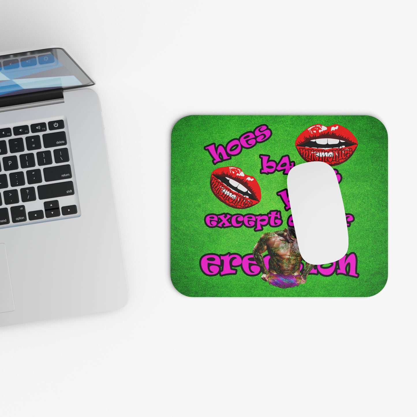 hoes b4 bros - Mouse Pad (Rectangle) (green turf)