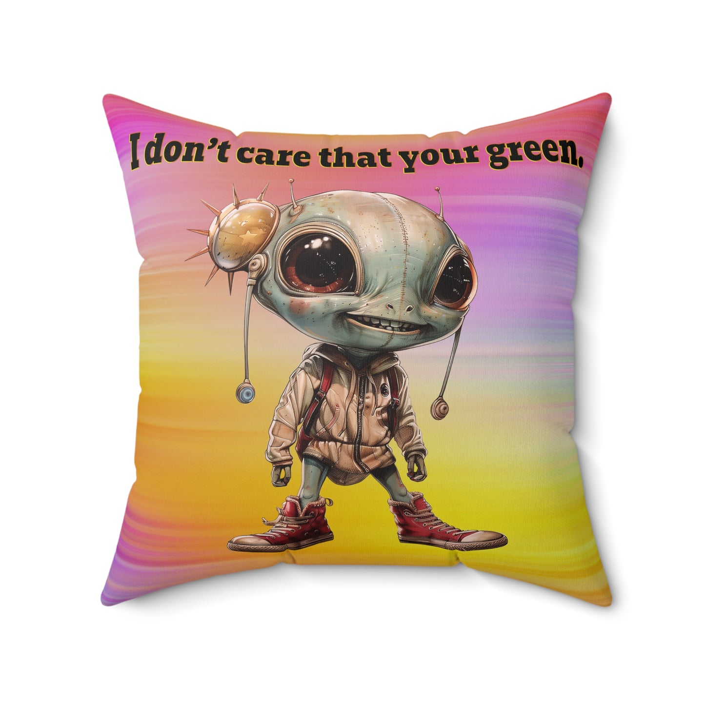 I don't care that your grey - Faux Suede Square Pillow - (color blur)