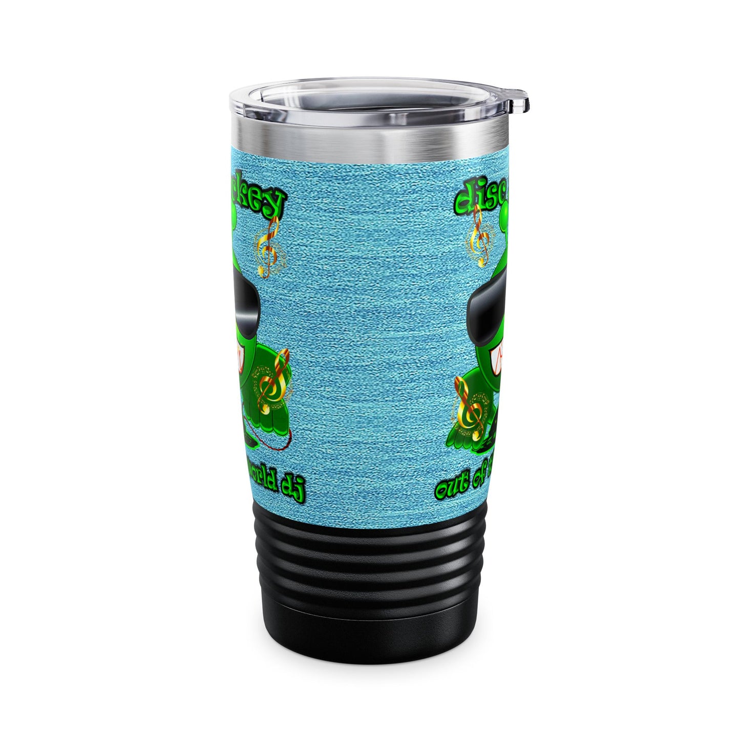 disc jockey - Ringneck Tumbler, 20oz (faded blue)