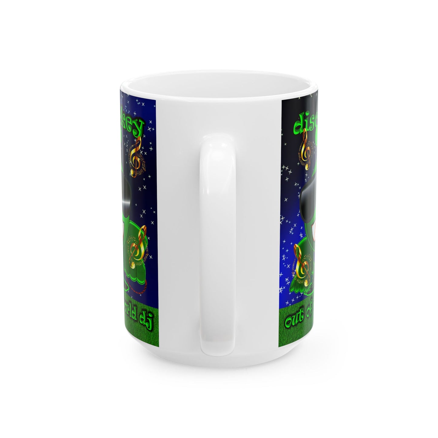 disc jockey - White Mug ('snoops' background)