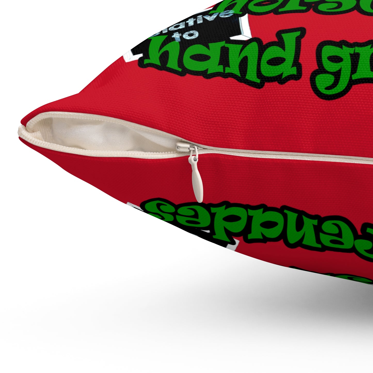 my luck - Spun Polyester Square Pillow - (dark red)