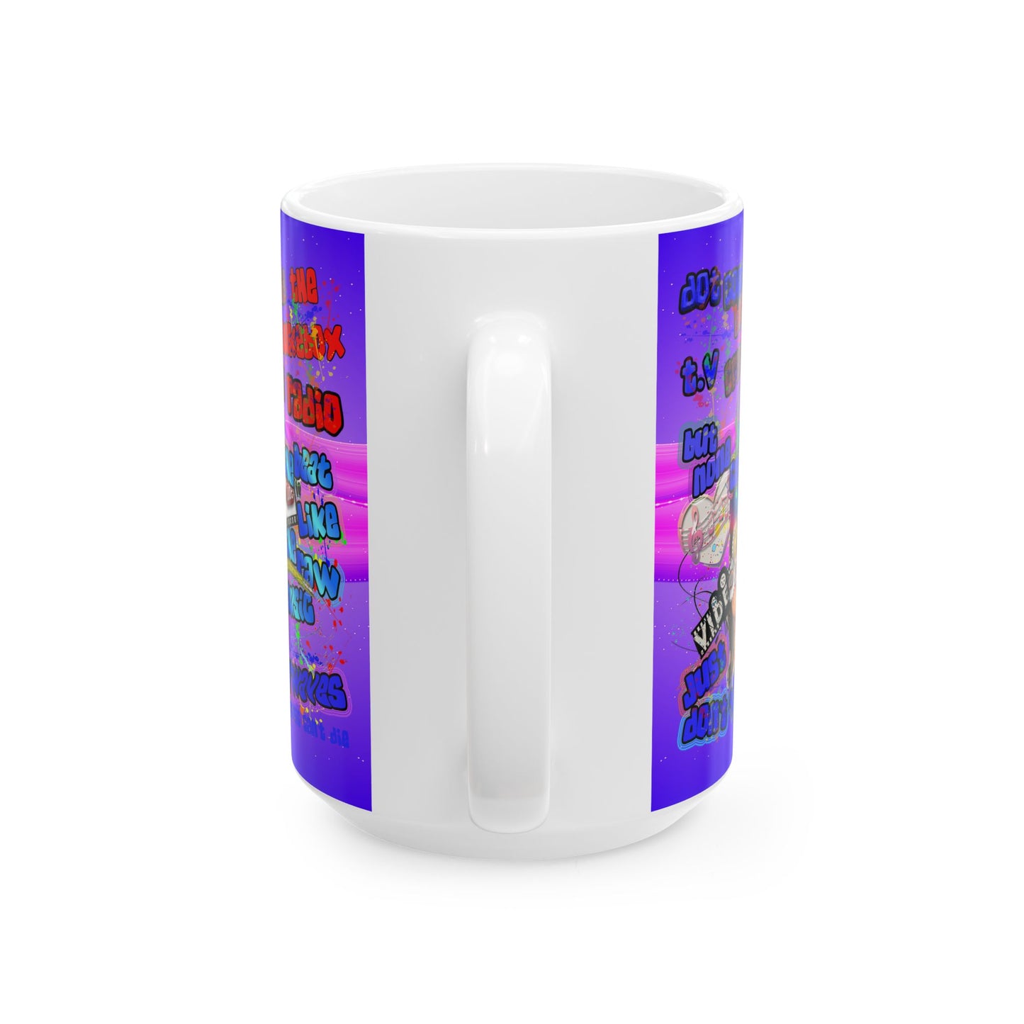 drop the beat - White Mug (purple-pink wave)