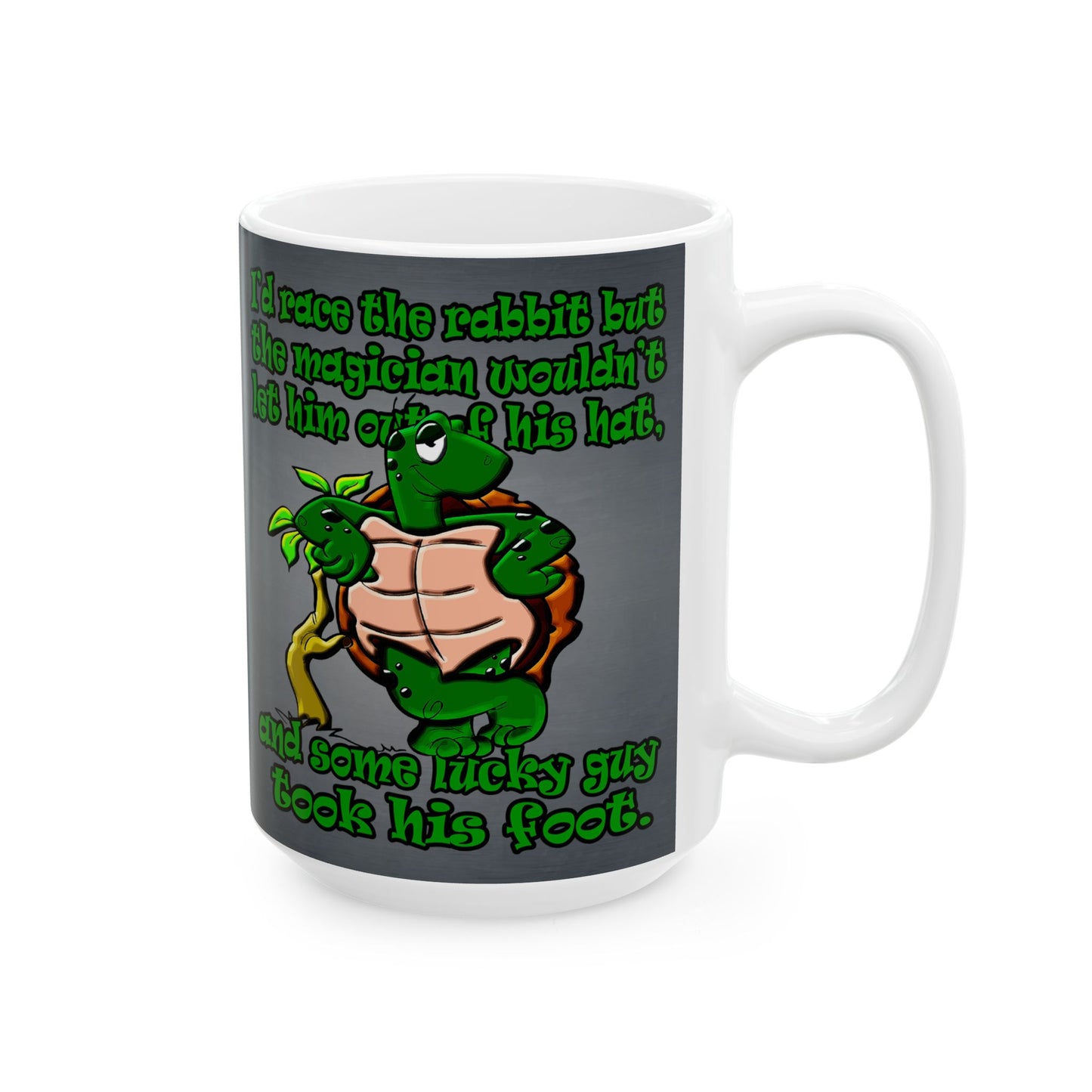 turtle race - White Mug (grey-light grey)