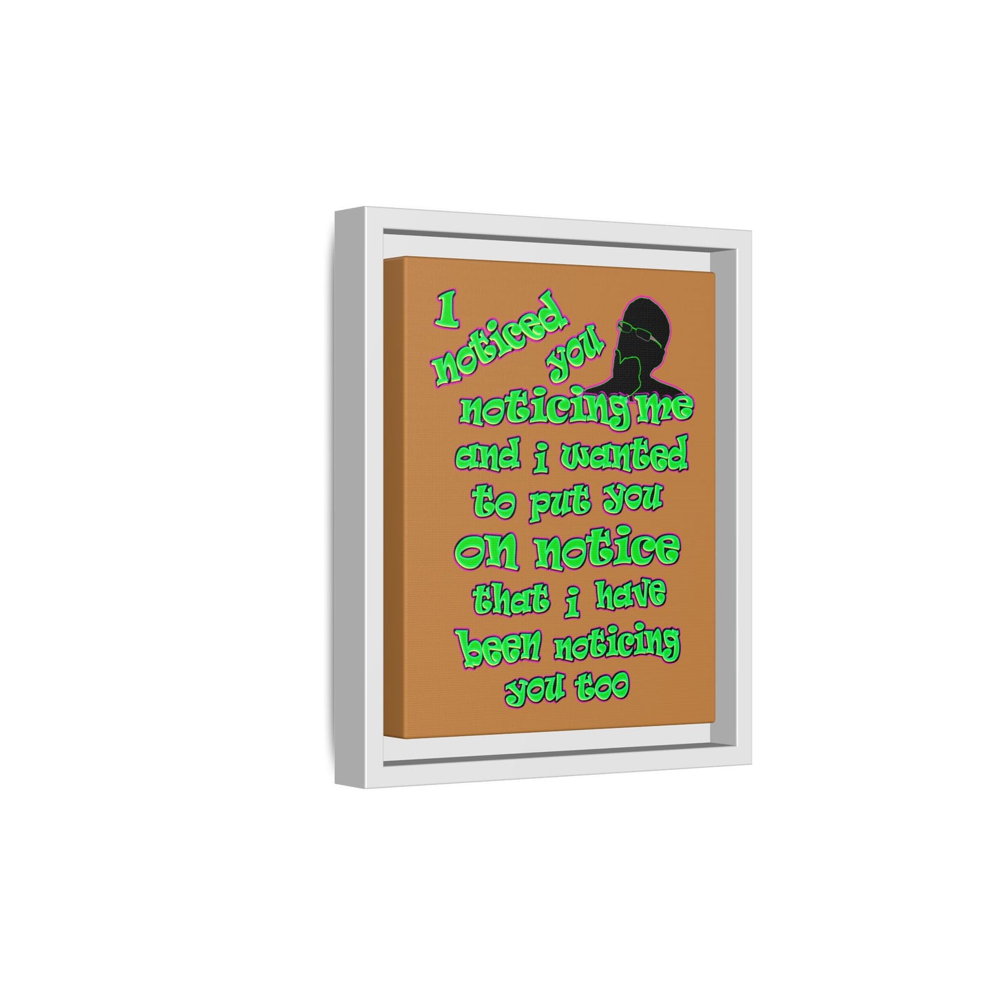 noticed you noticing - framed canvas art (light brown)