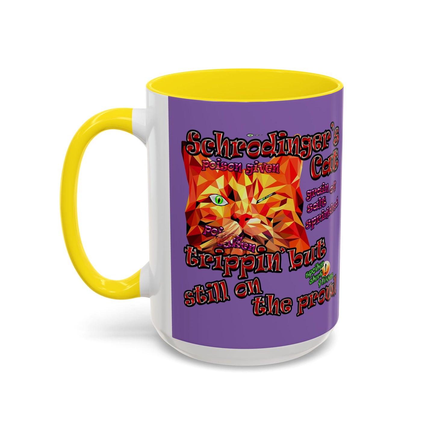 schrodinger's cat - Accent Mug (light purple)