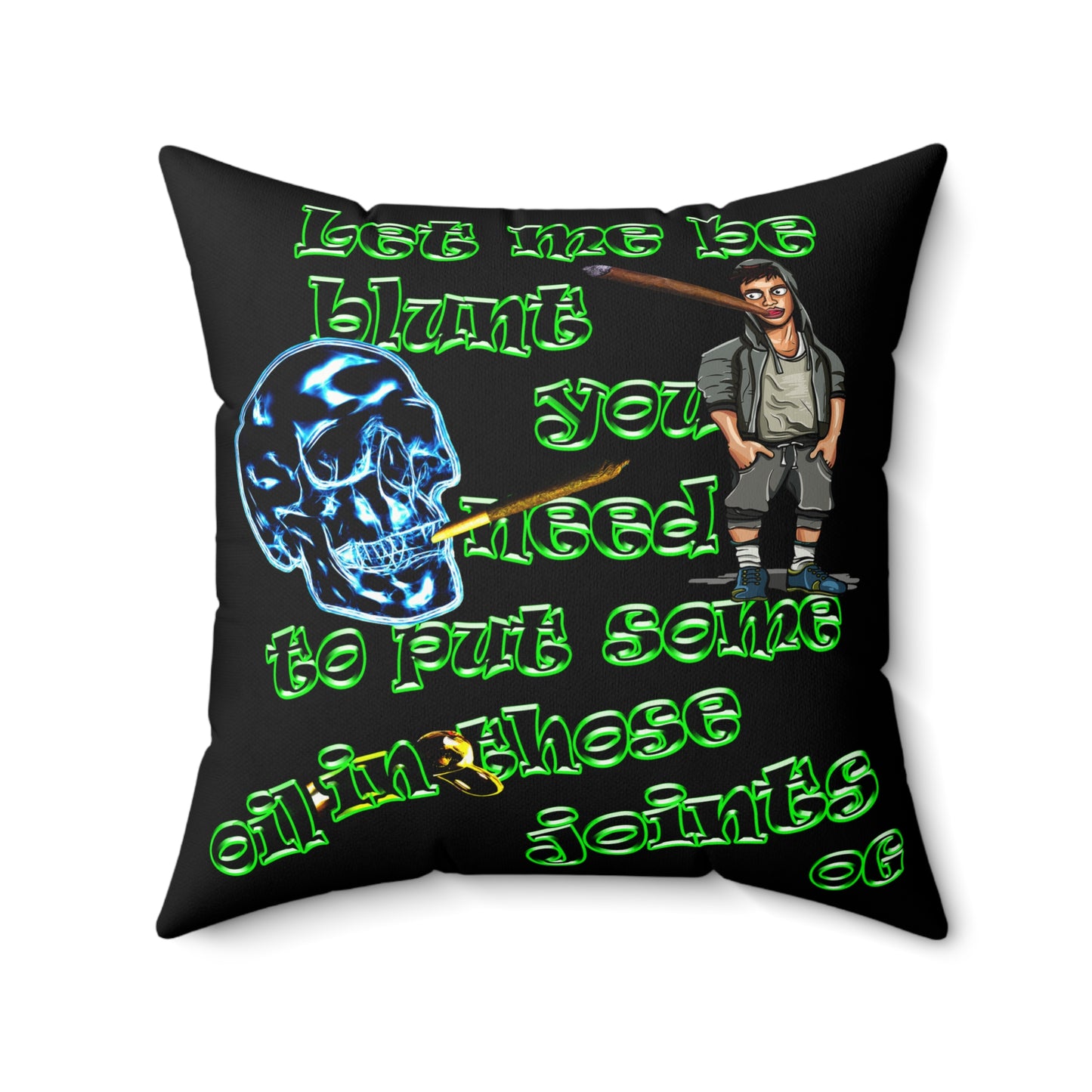og - Faux Suede Square Pillow - (black)