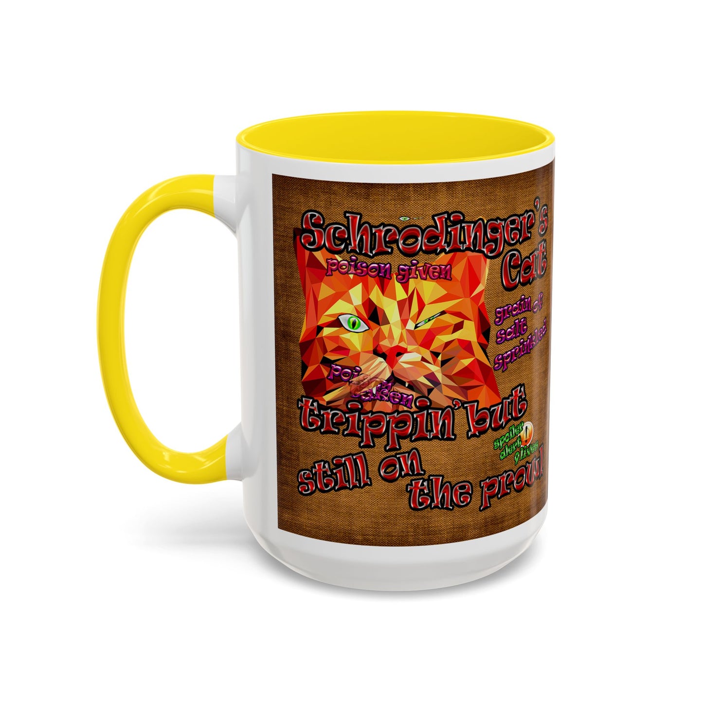 schrodinger's cat - Accent Mug (brown papyrus)