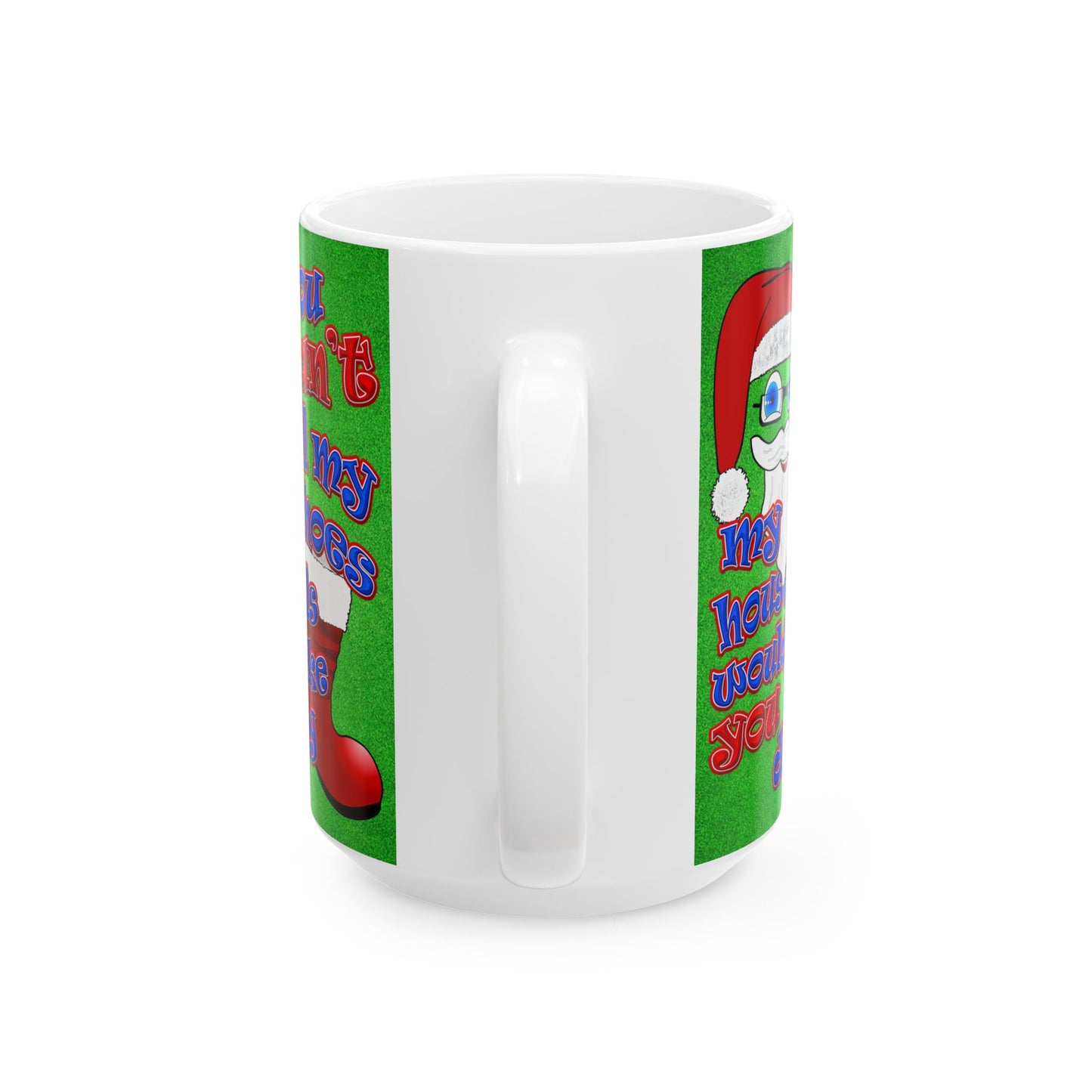 santa's shoes - White Mug (green turf)