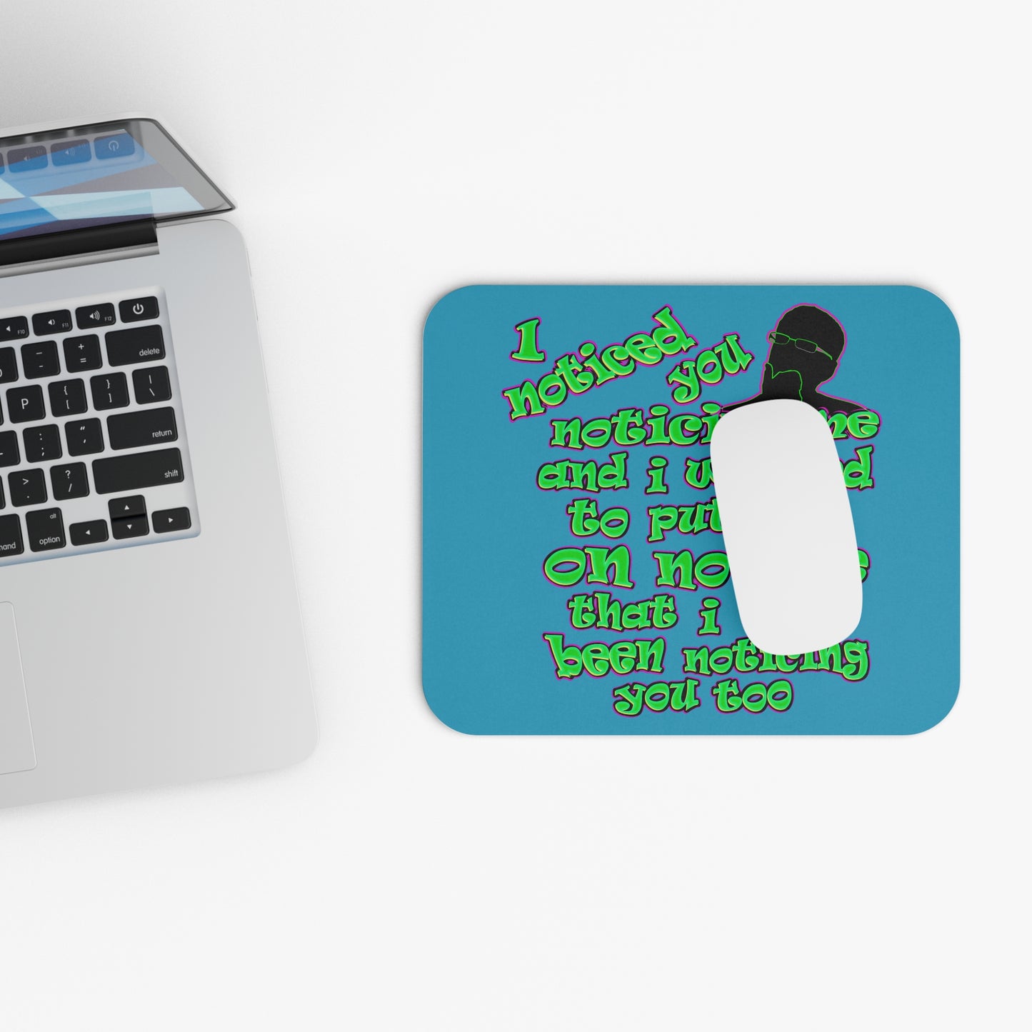 noticed you noticing - Mouse Pad (Rectangle) (turquoise)