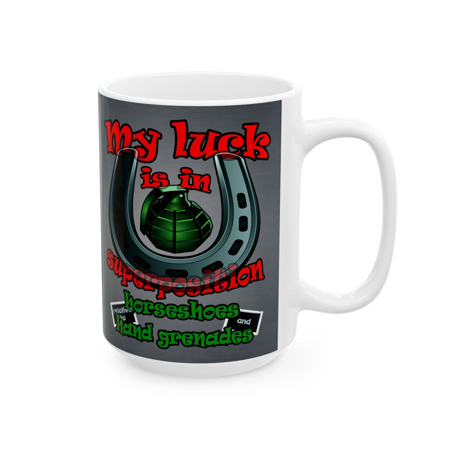 my luck - White Mug (grey-light grey)