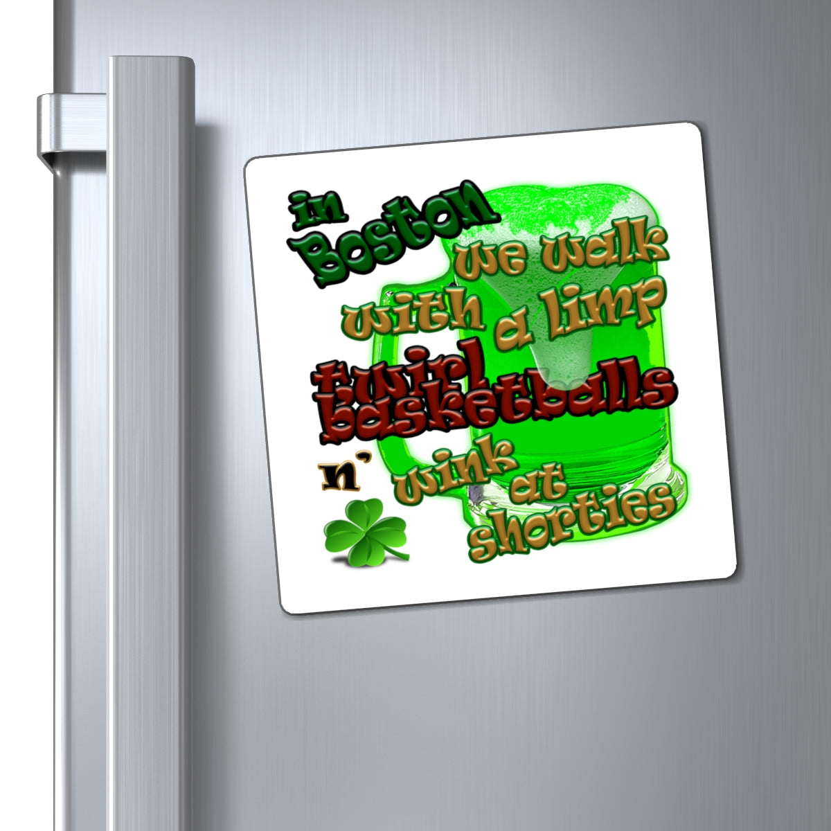 celtics logo - Magnets - (white)