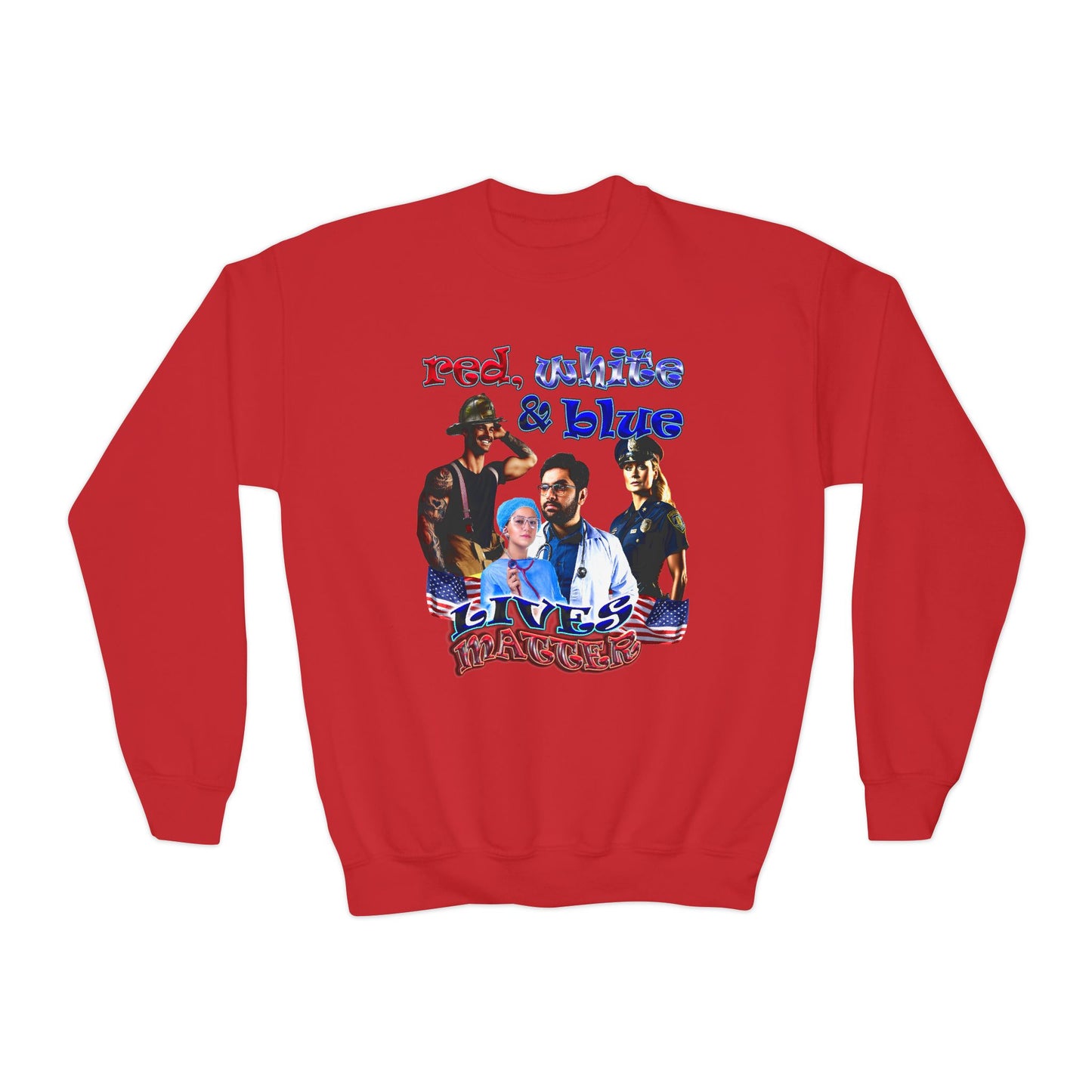 rw&b lives matter - Youth Crewneck Sweatshirt