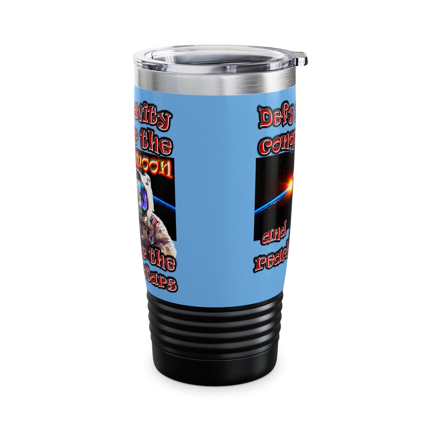 defy conquer reach - Ringneck Tumbler, 20oz (light blue)