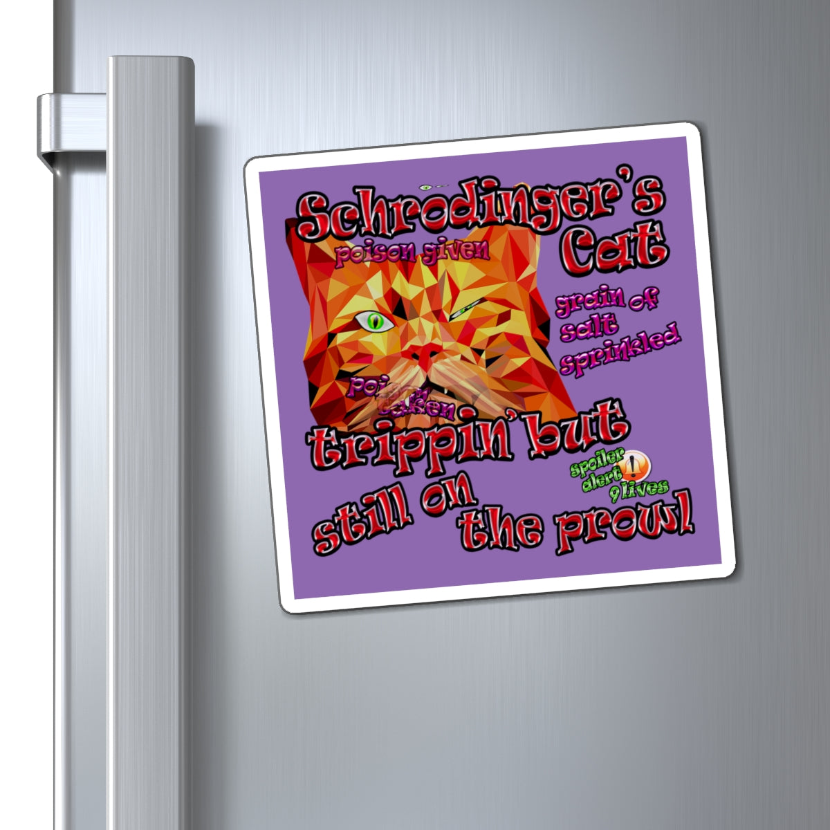 schrodinger's cat - Magnets - (light purple)