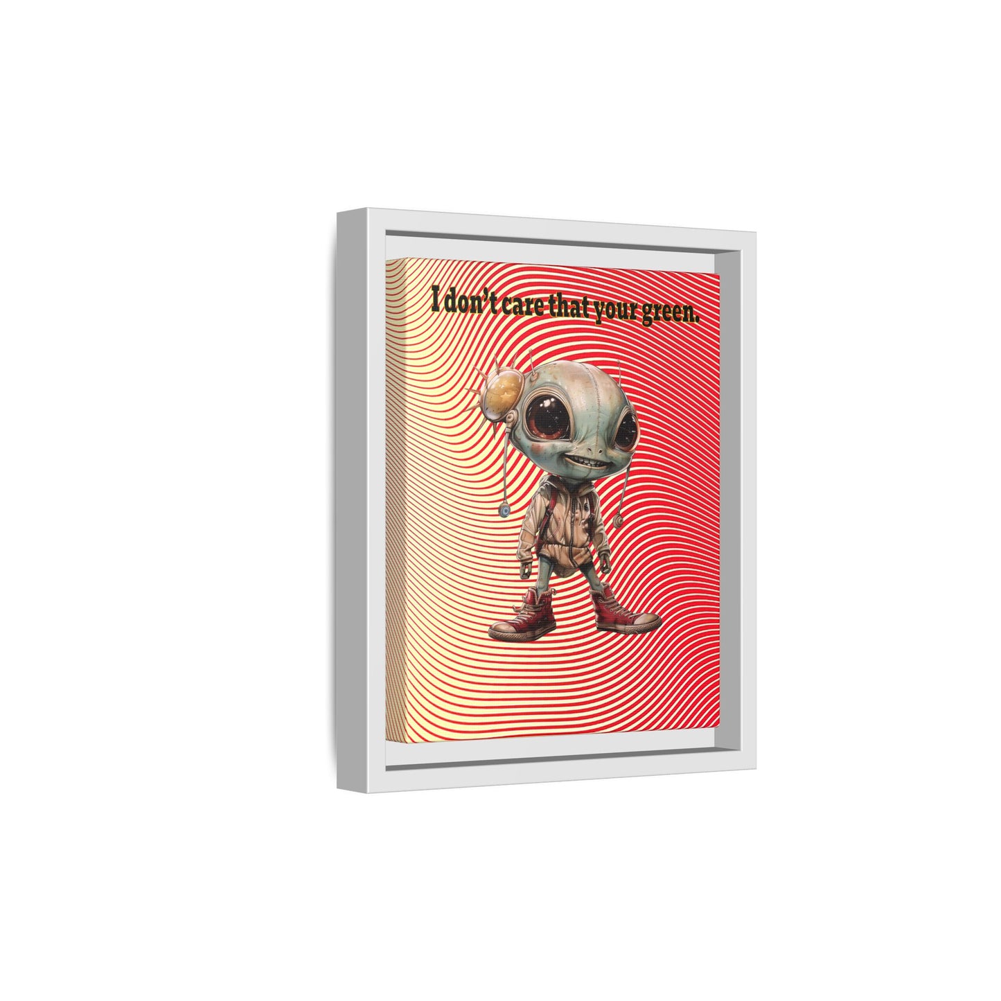 I don't care that your green - framed canvas art (yellow-orange wave)