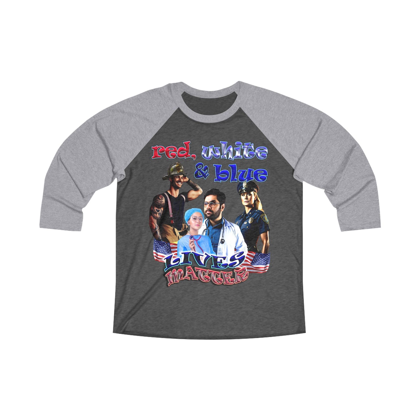 rw&b lives matter - Unisex Tri-Blend 3\4 Raglan Tee