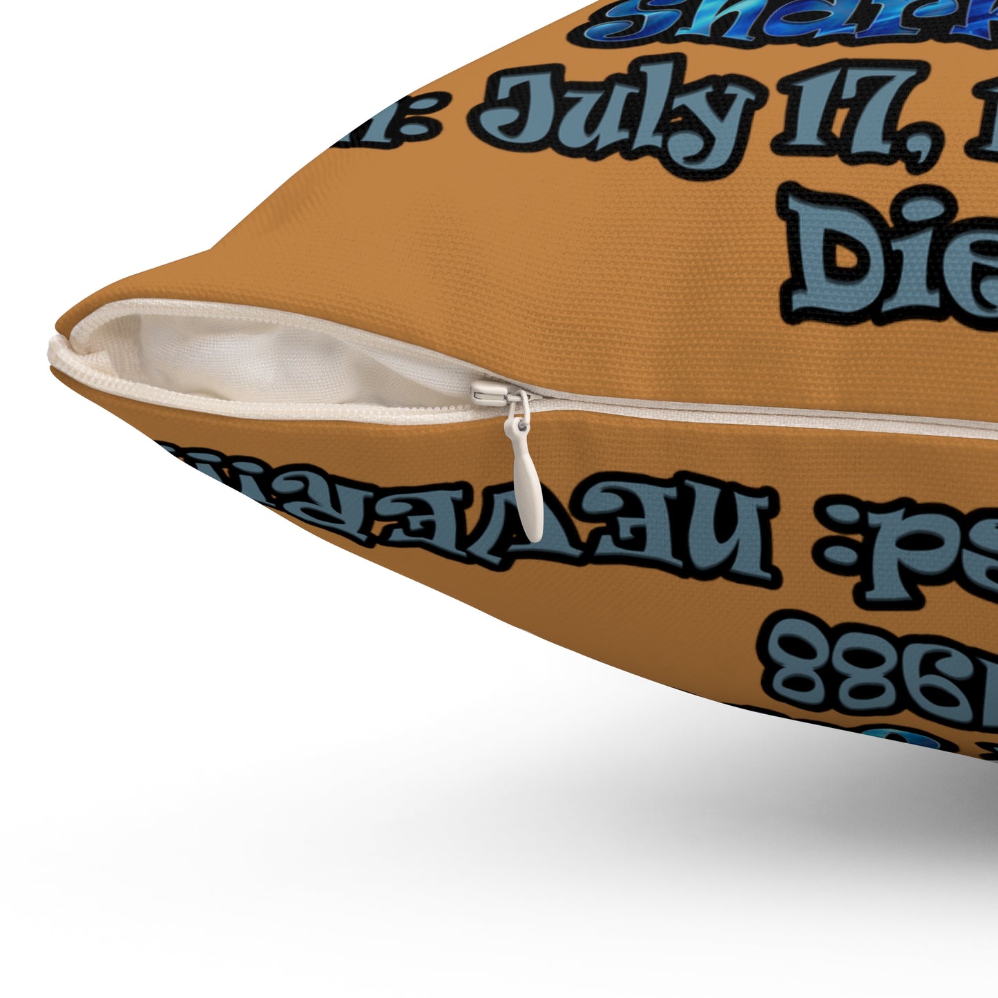 shark week - Spun Polyester Square Pillow - (light brown)
