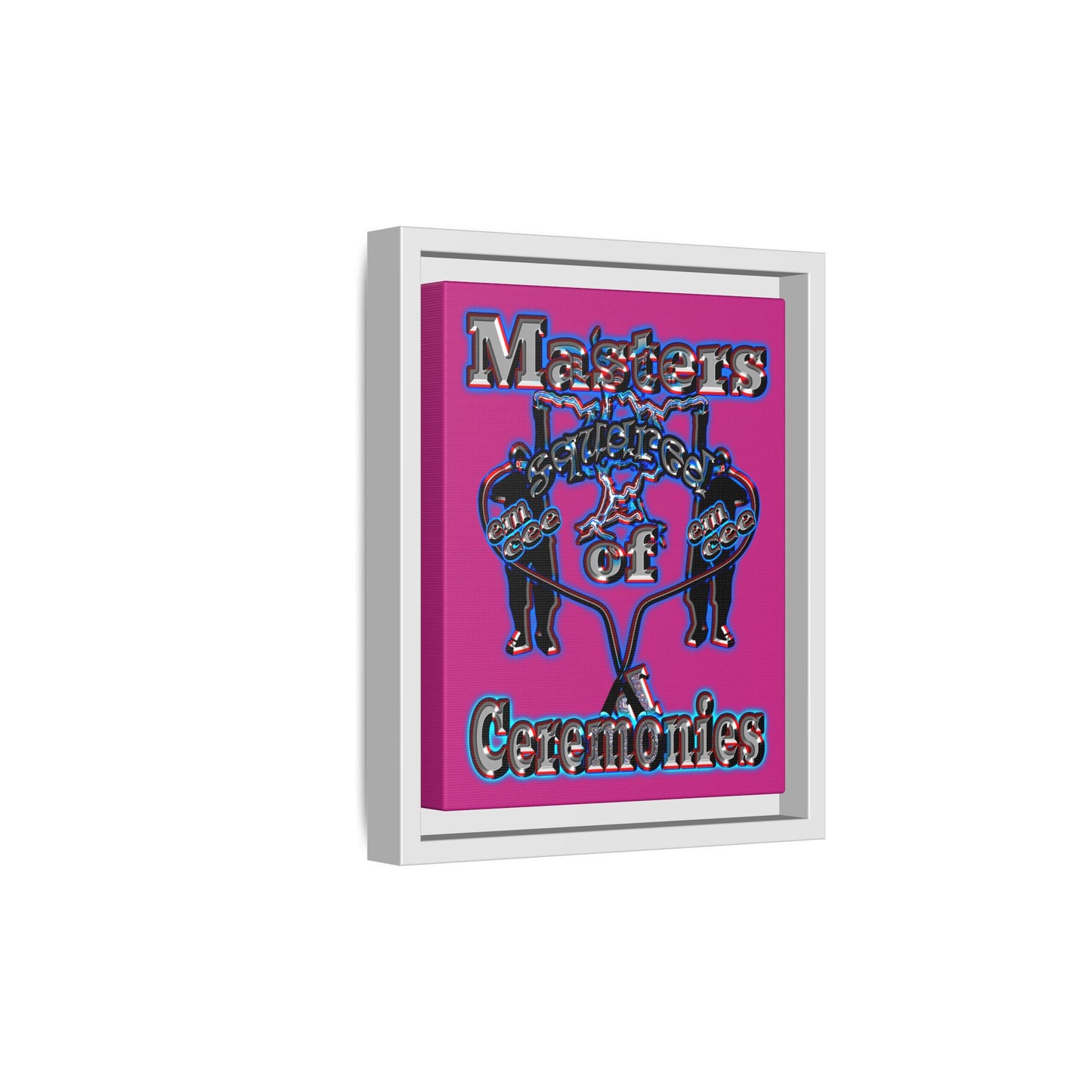 em cee squared - framed canvas art (pink)