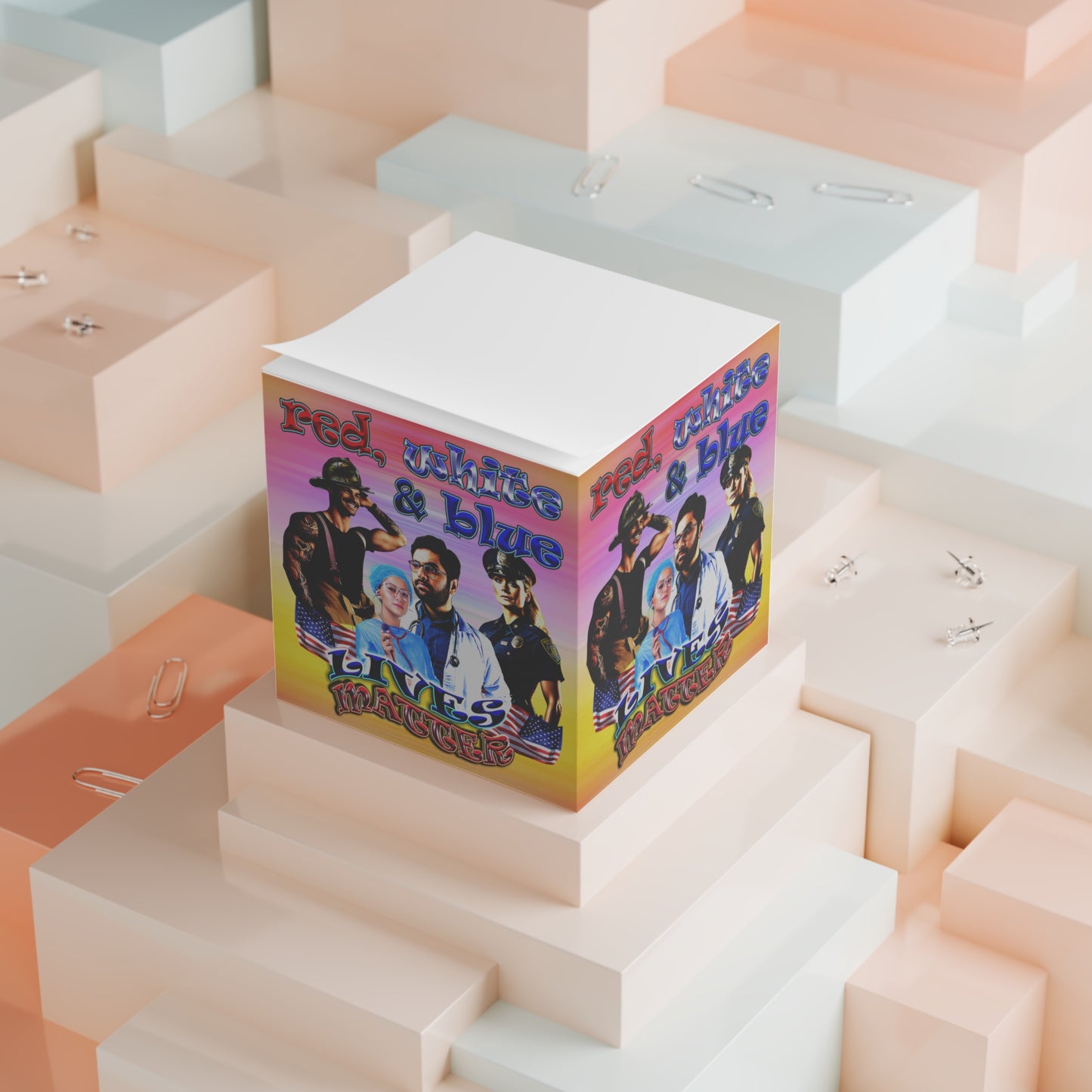 rw&b lives matter - note cube (color blur)