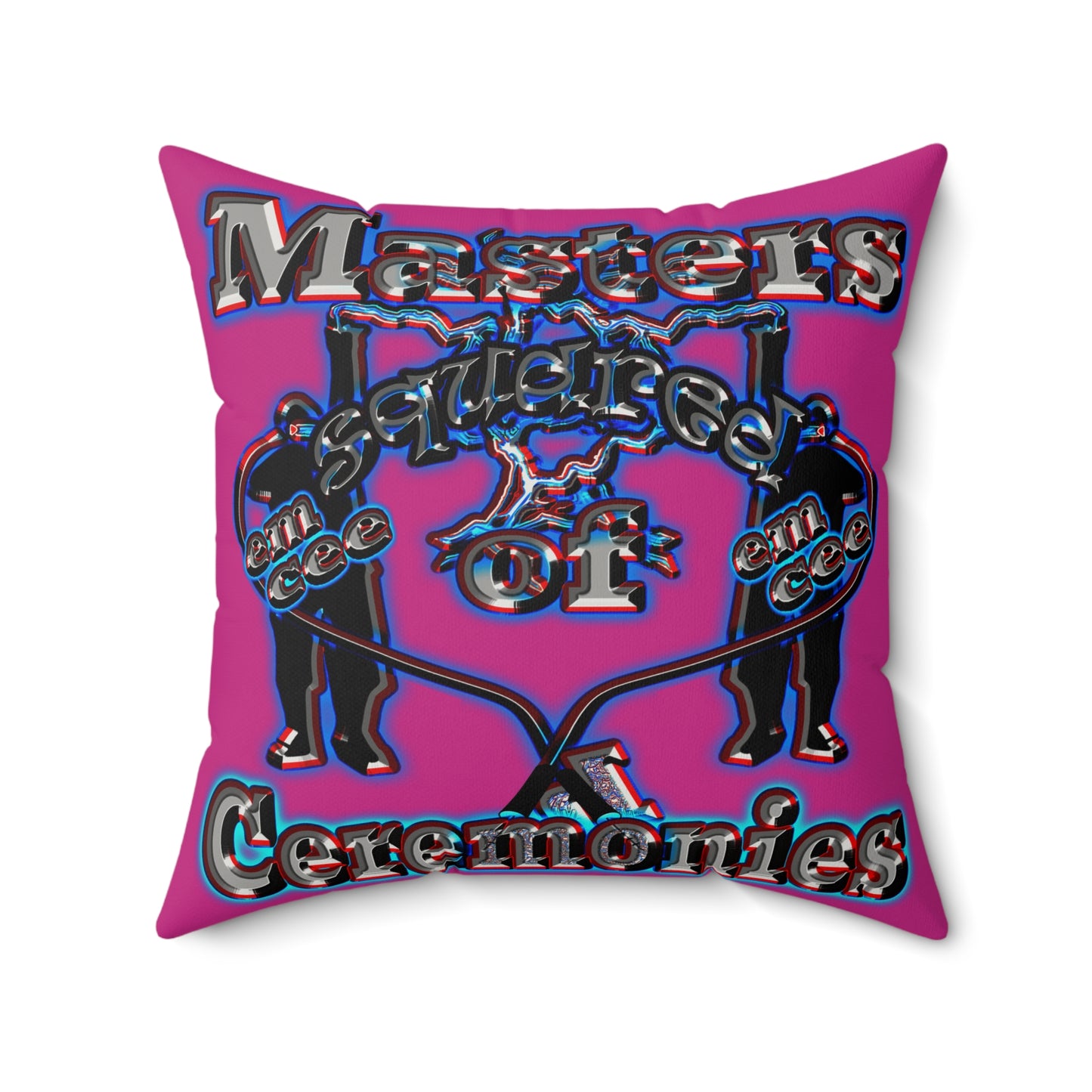 em cee squared - Faux Suede Square Pillow - (pink)