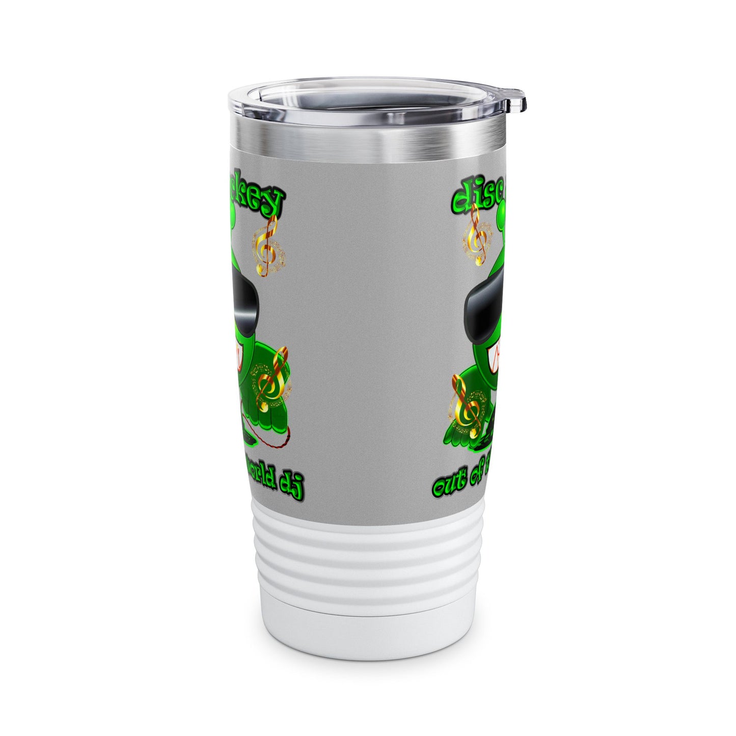 disc jockey - Ringneck Tumbler, 20oz (light grey)