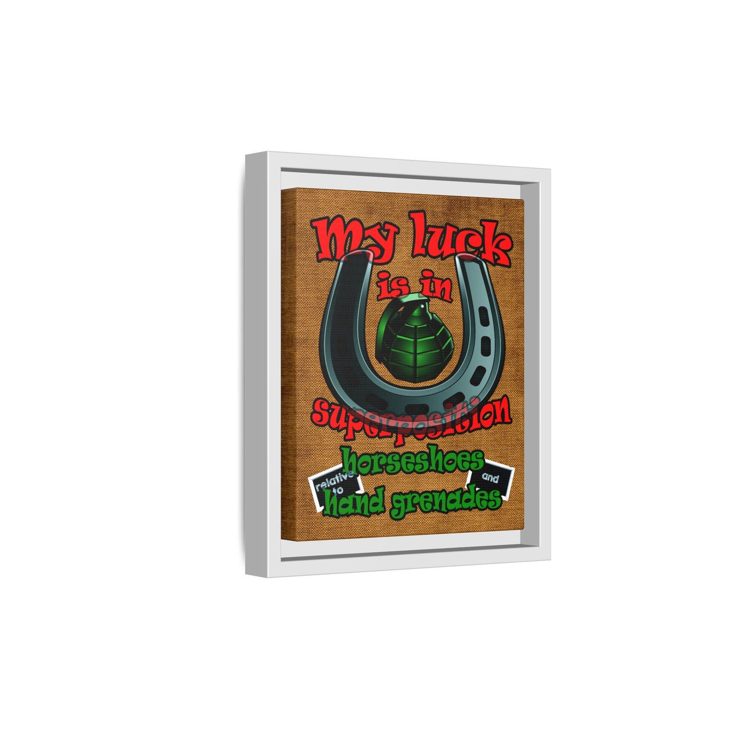 my luck - framed canvas art (brown papyrus)