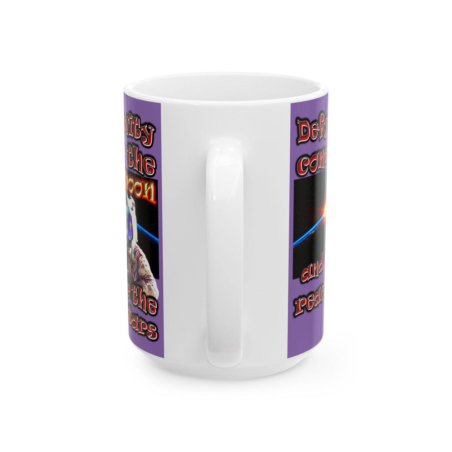 defy conquer reach - White Mug (light purple)